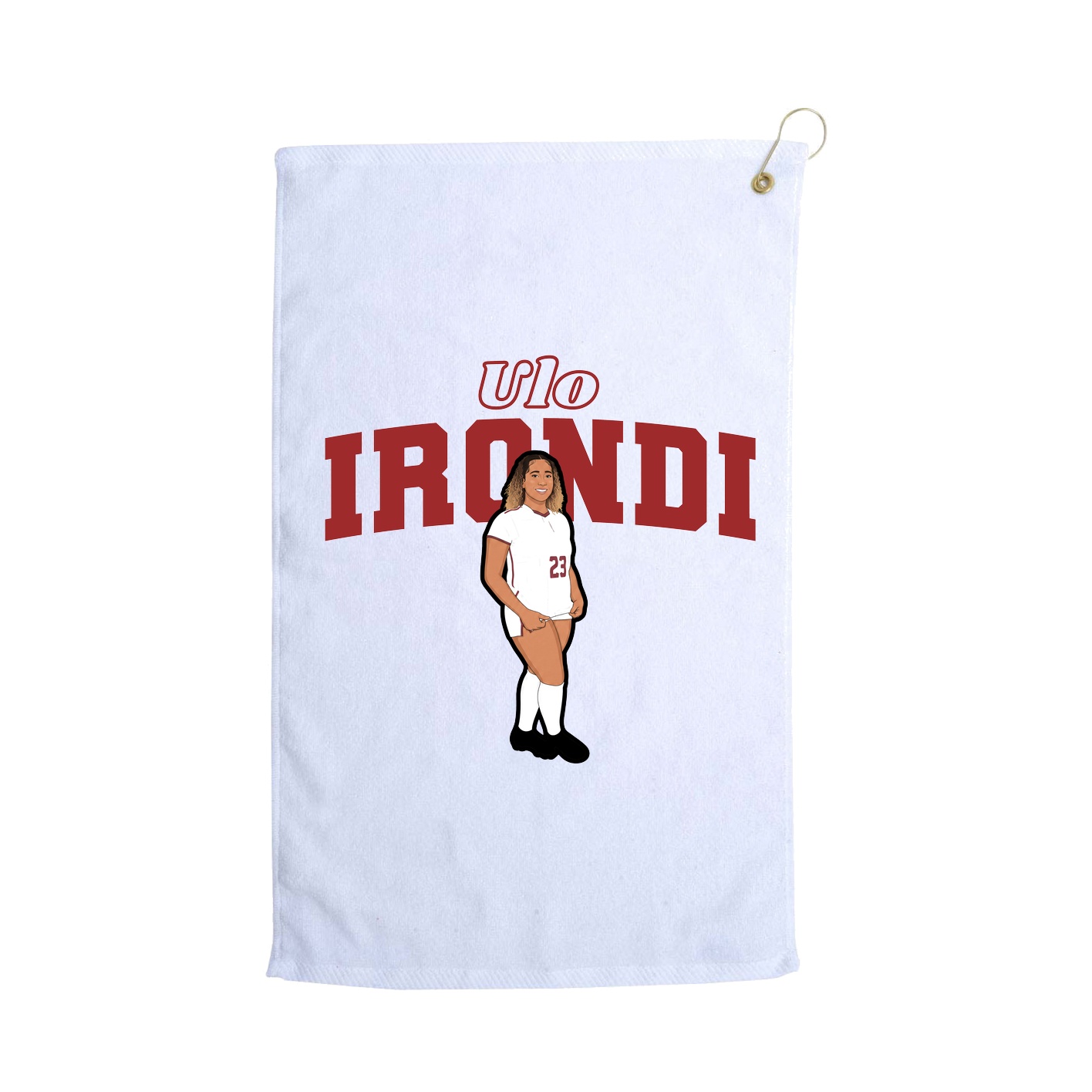 Golf Towel — Name Arch in White