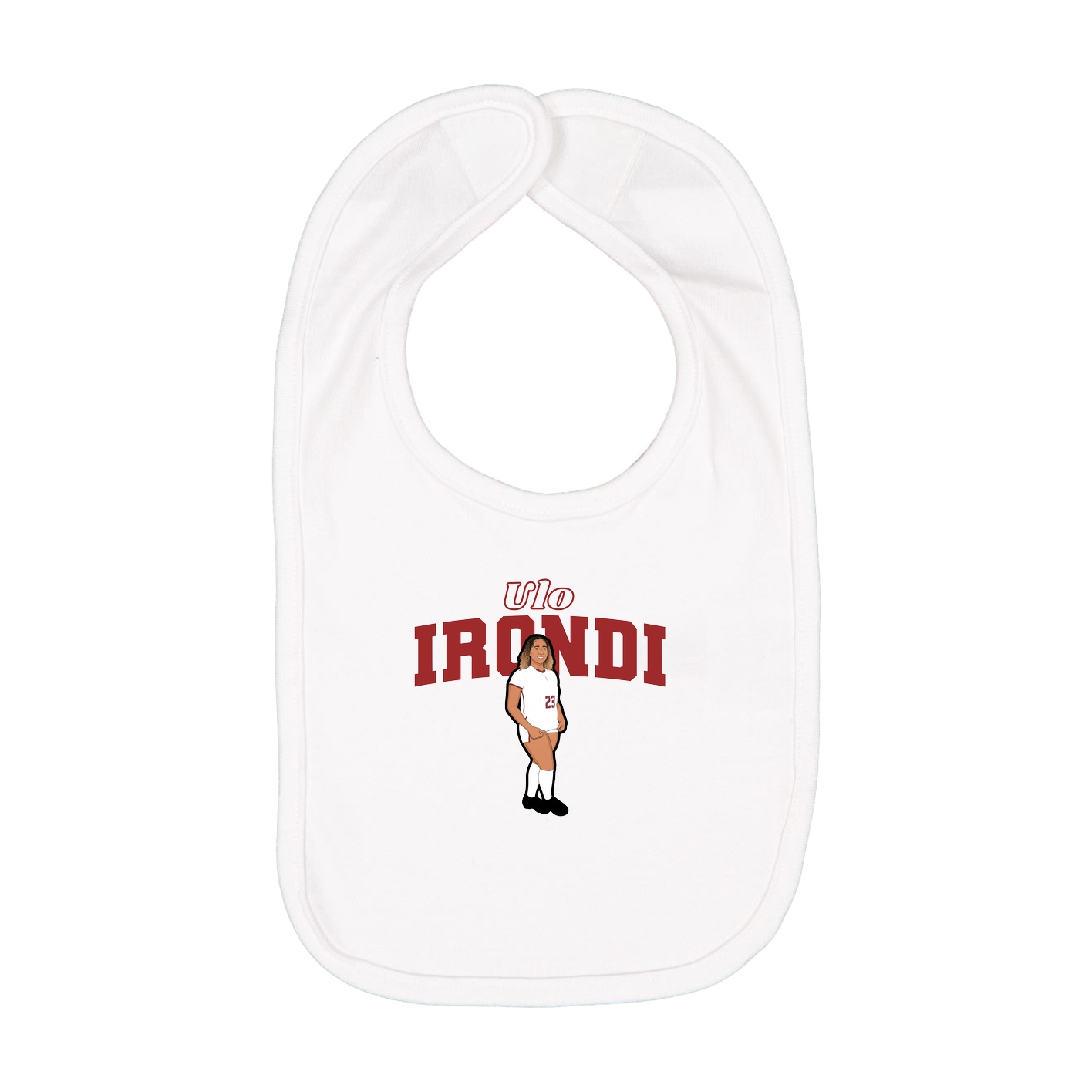 Infant Bib — Name Arch in White