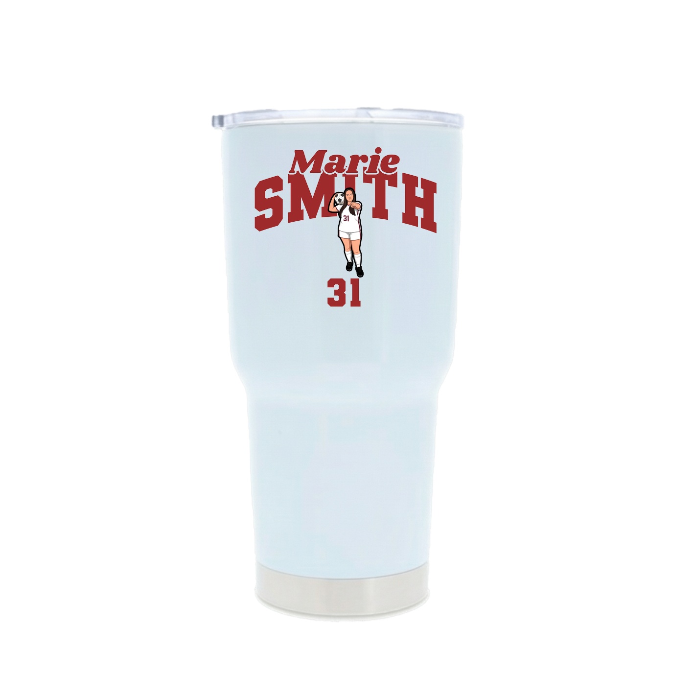 30oz Stainless Steel Tumbler — Signature Arch in White