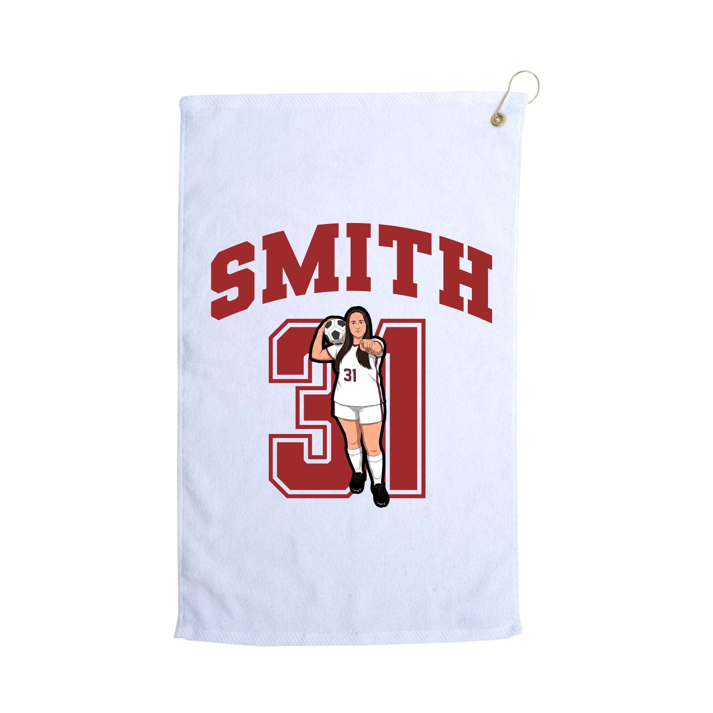 Golf Towel — Number in White
