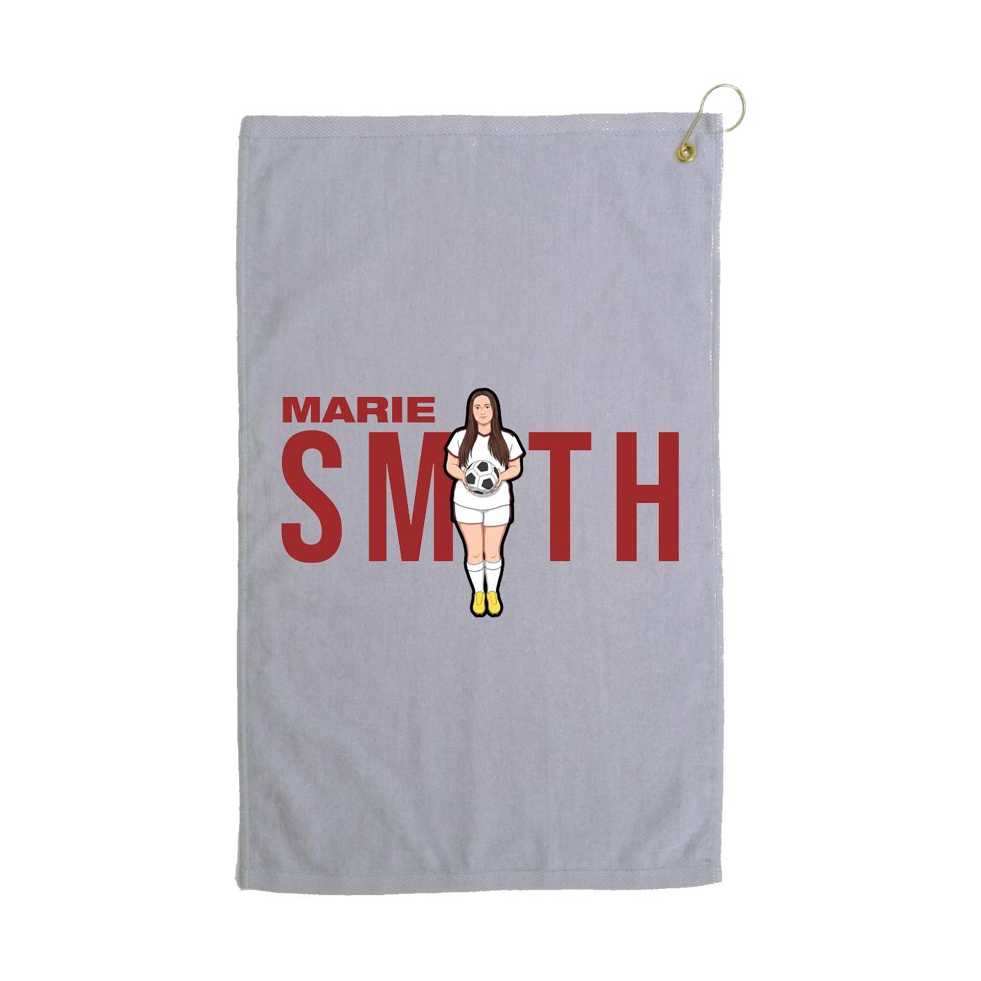 Golf Towel — Player Name in Grey