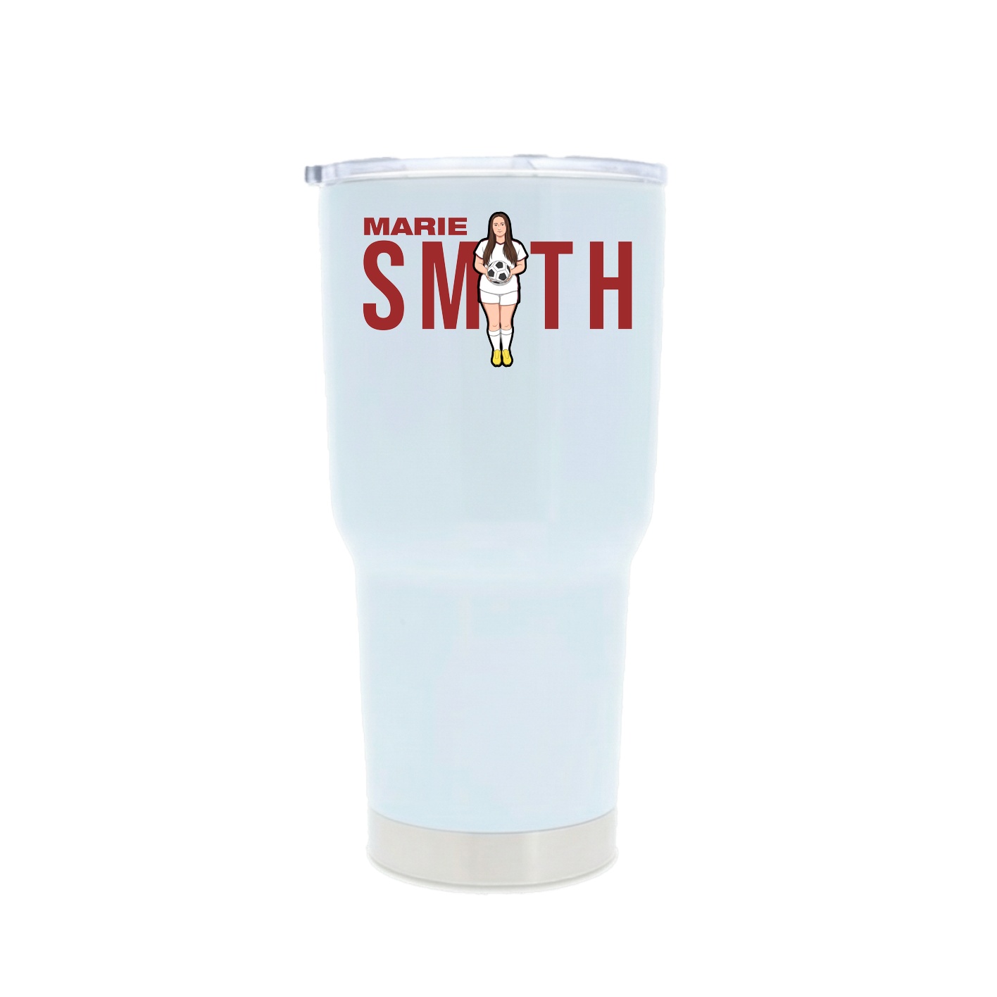 30oz Stainless Steel Tumbler — Player Name in White