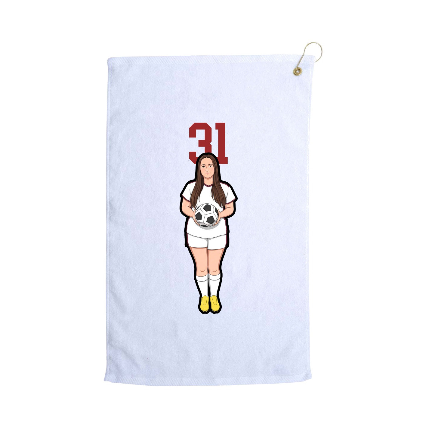 Golf Towel — Number Top in White