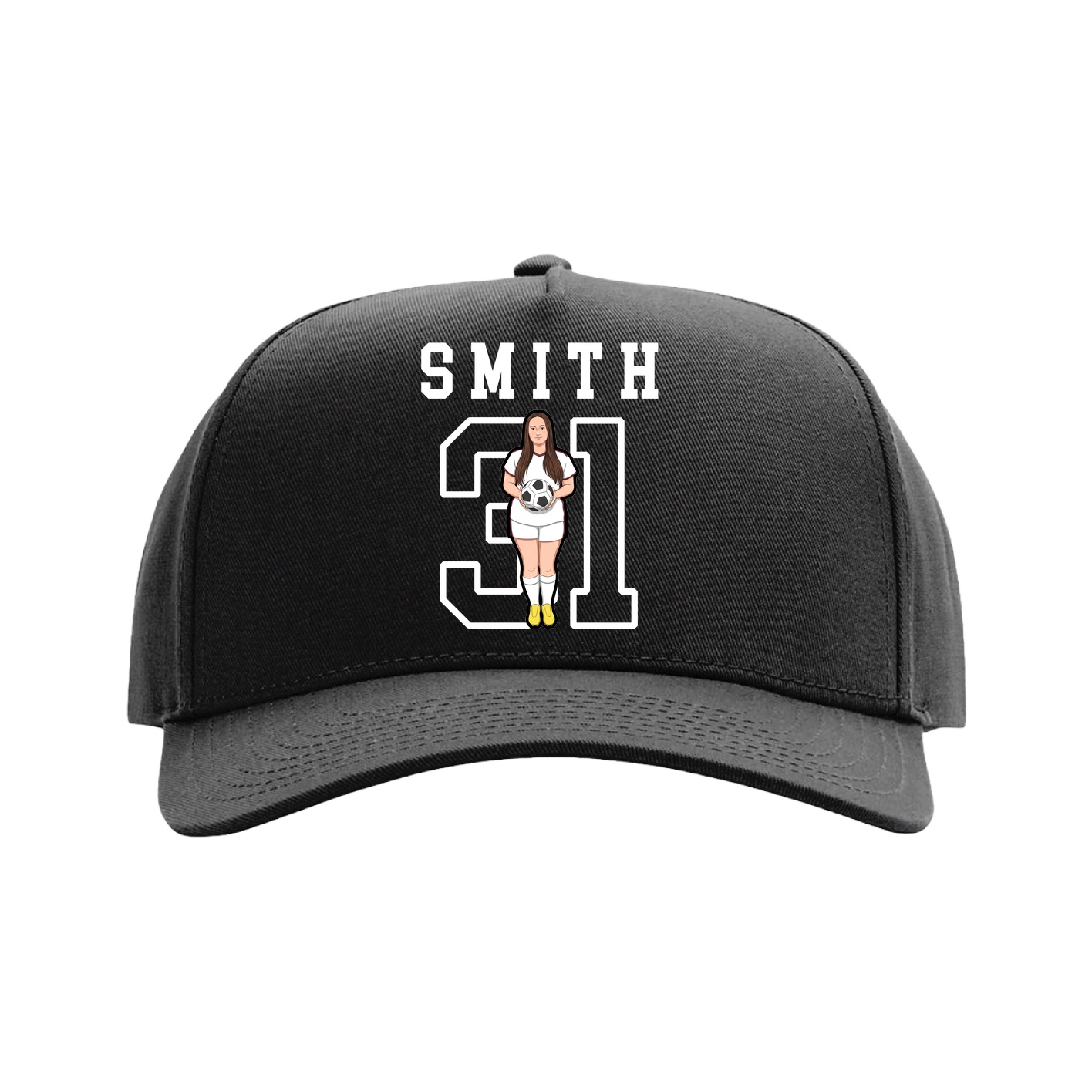 Full Fabric Five-Panel Champ Cap — Shirsey in Black