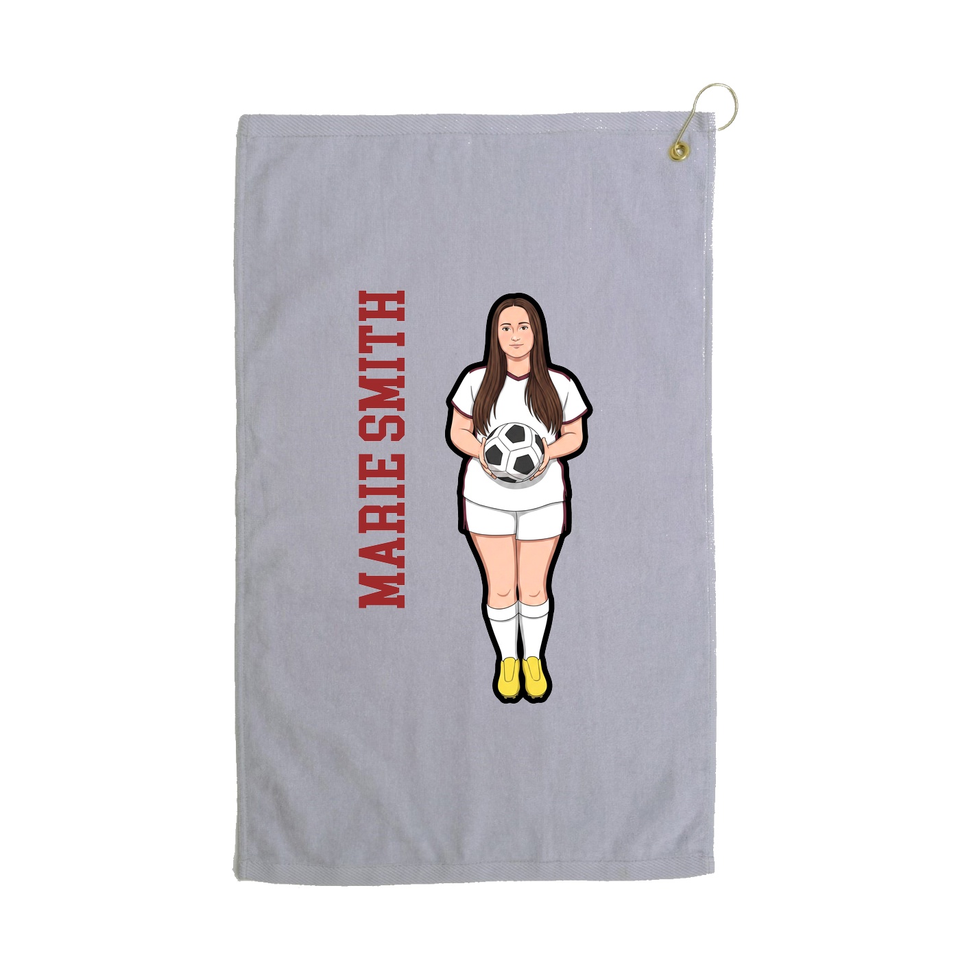 Golf Towel — Name Vertical in Grey