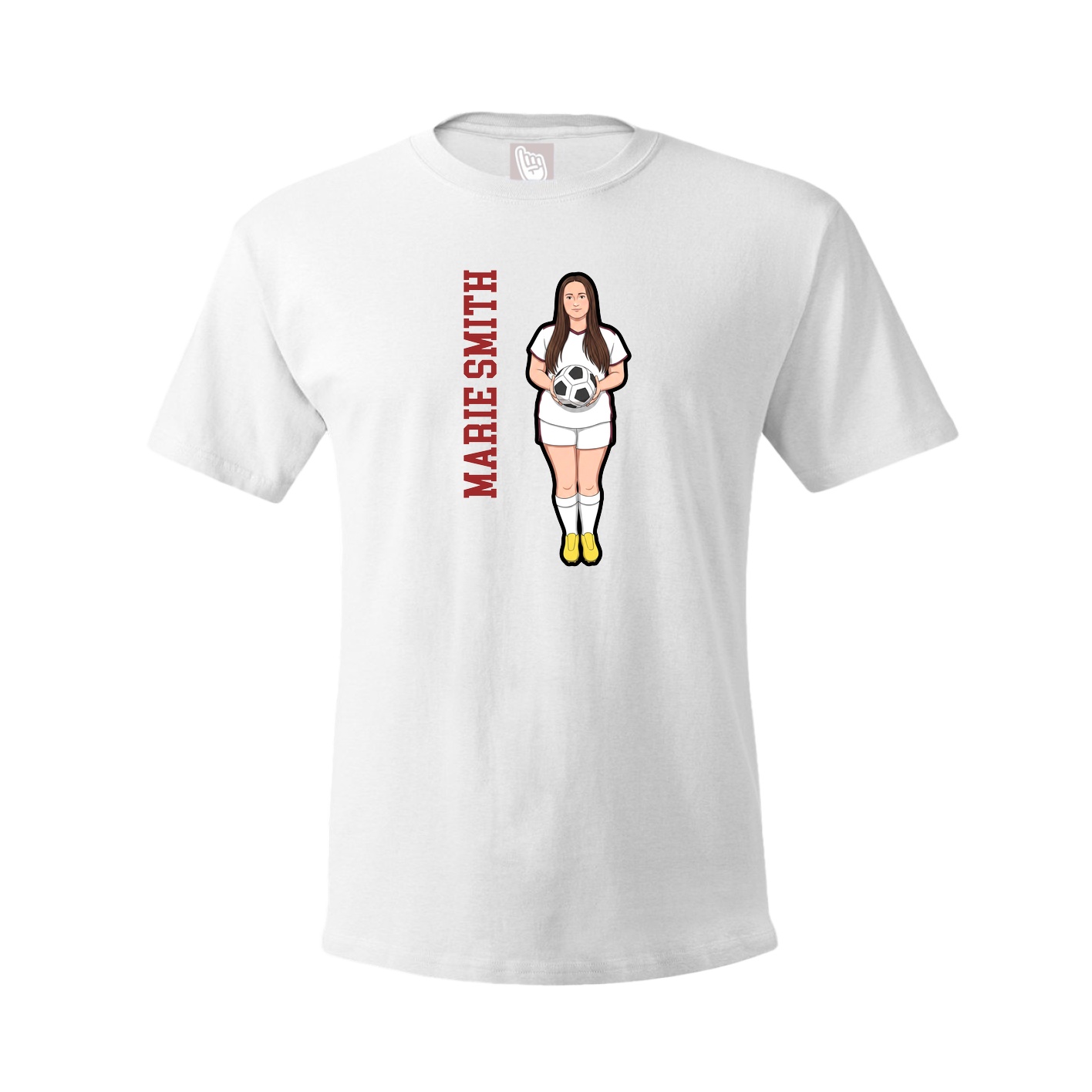 Tee — Name Vertical in White