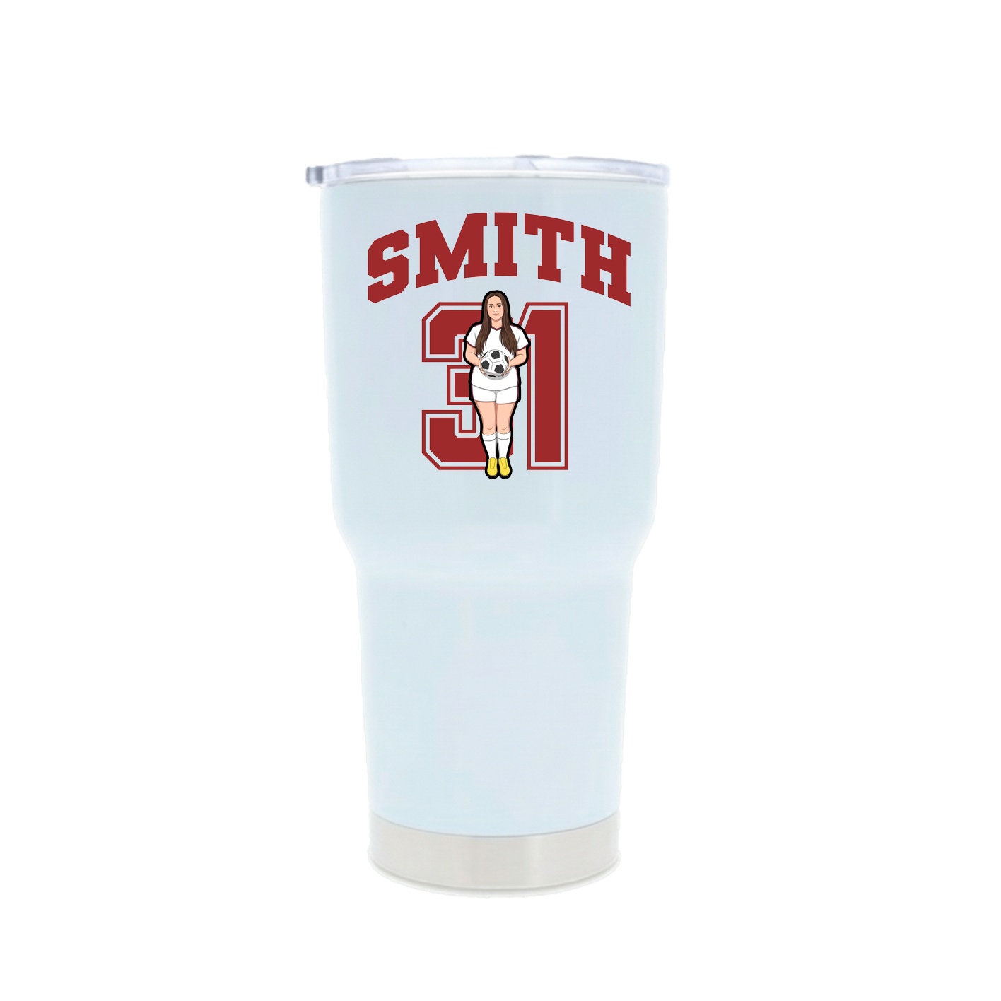 30oz Stainless Steel Tumbler — Number in White