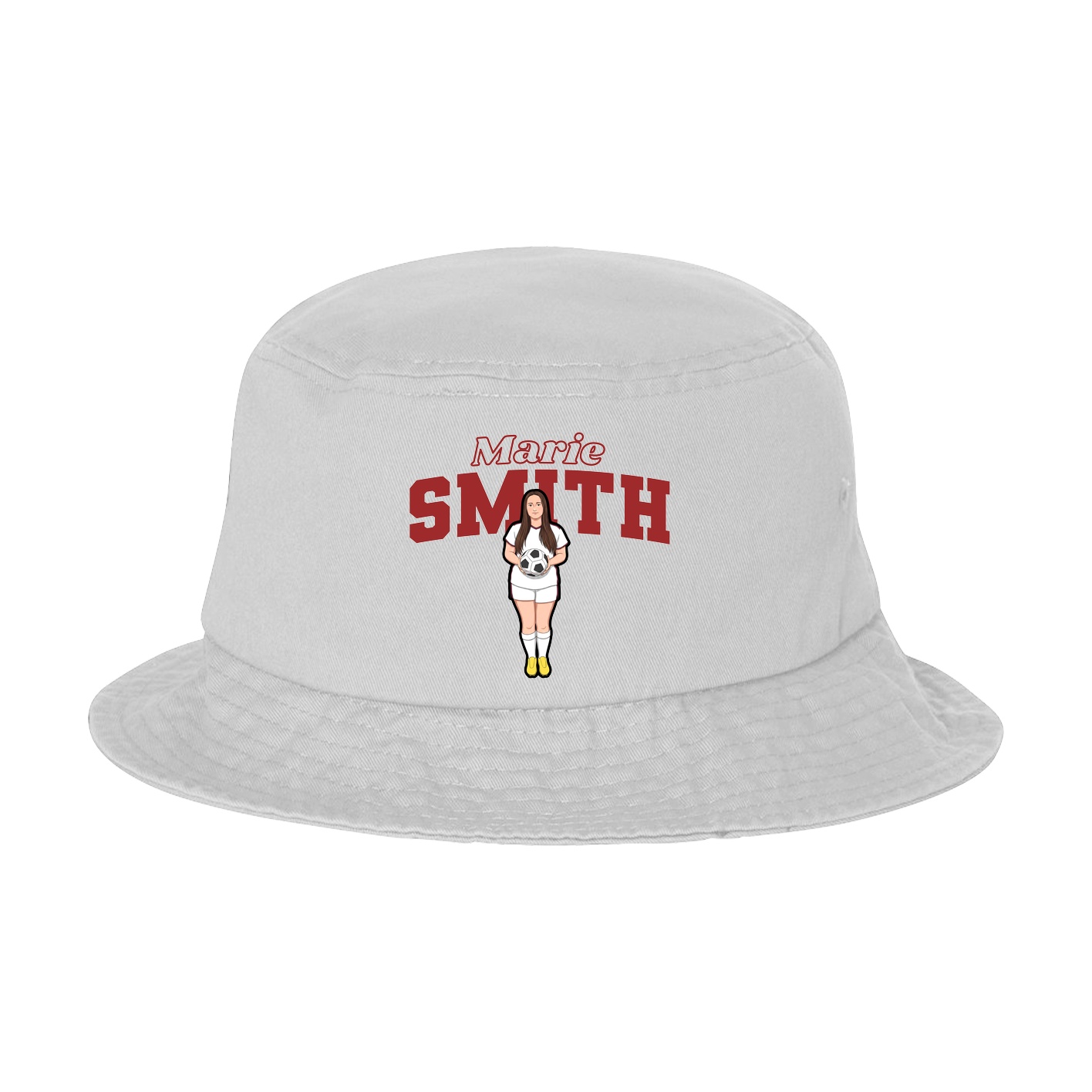 Bucket Cap — Name Arch in White