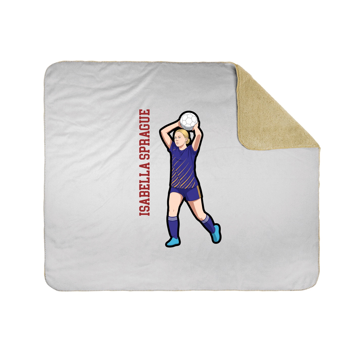Throw Blanket — Name Vertical in White