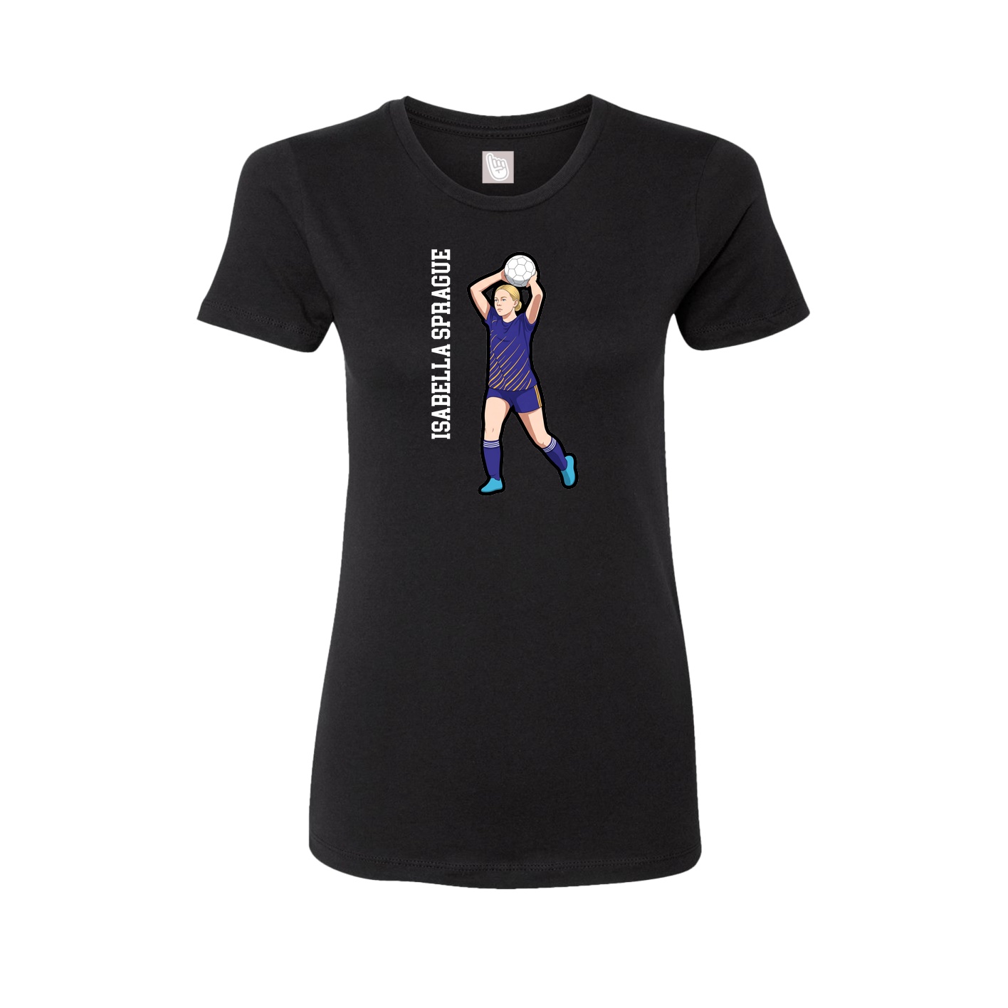 Fitted Women's Tee — Name Vertical in Black