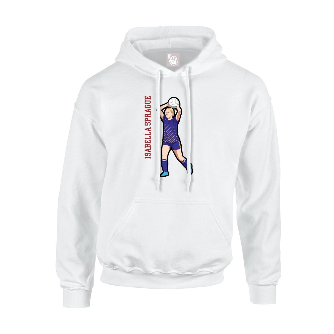 Youth Hoodie — Name Vertical in White