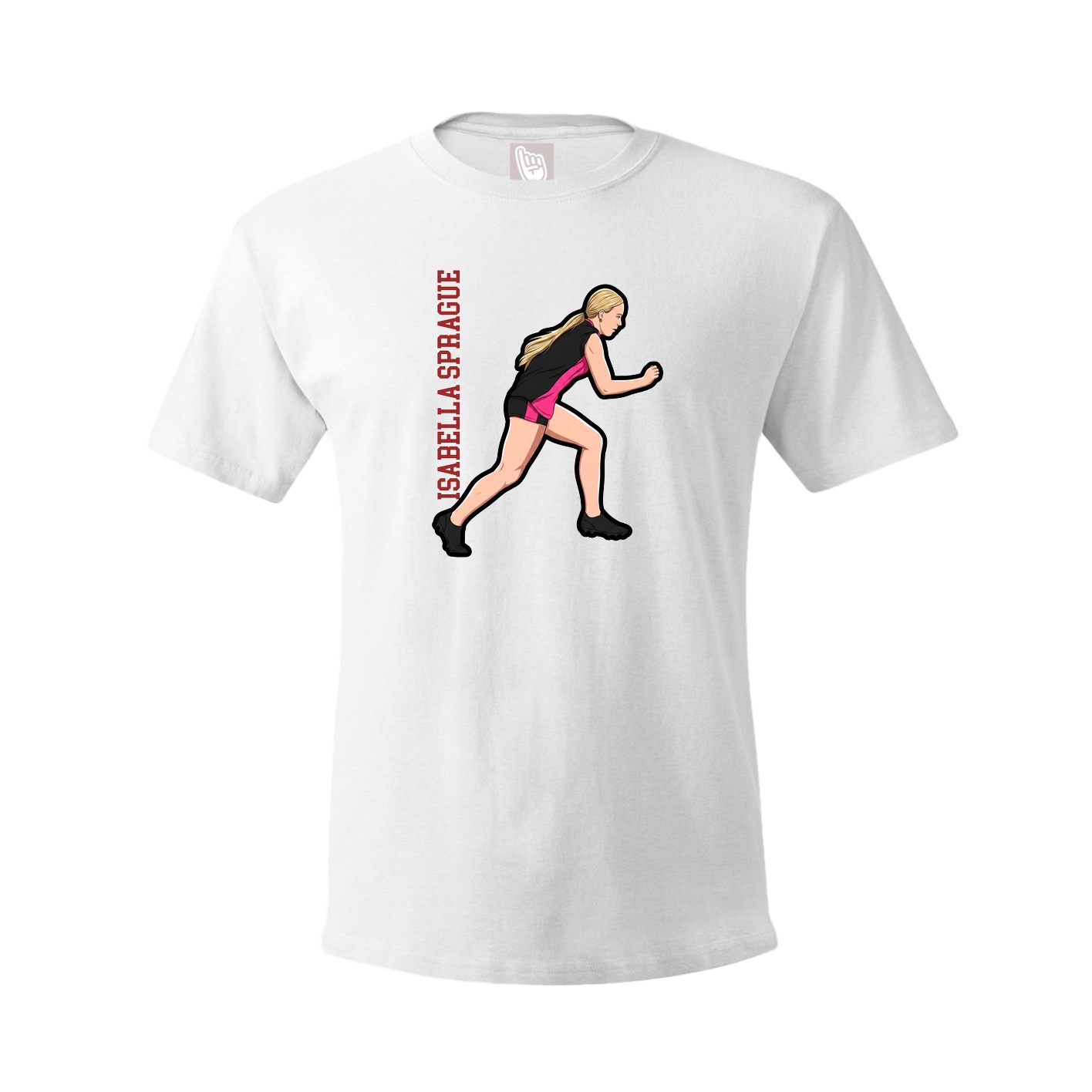 Tee — Name Vertical in White