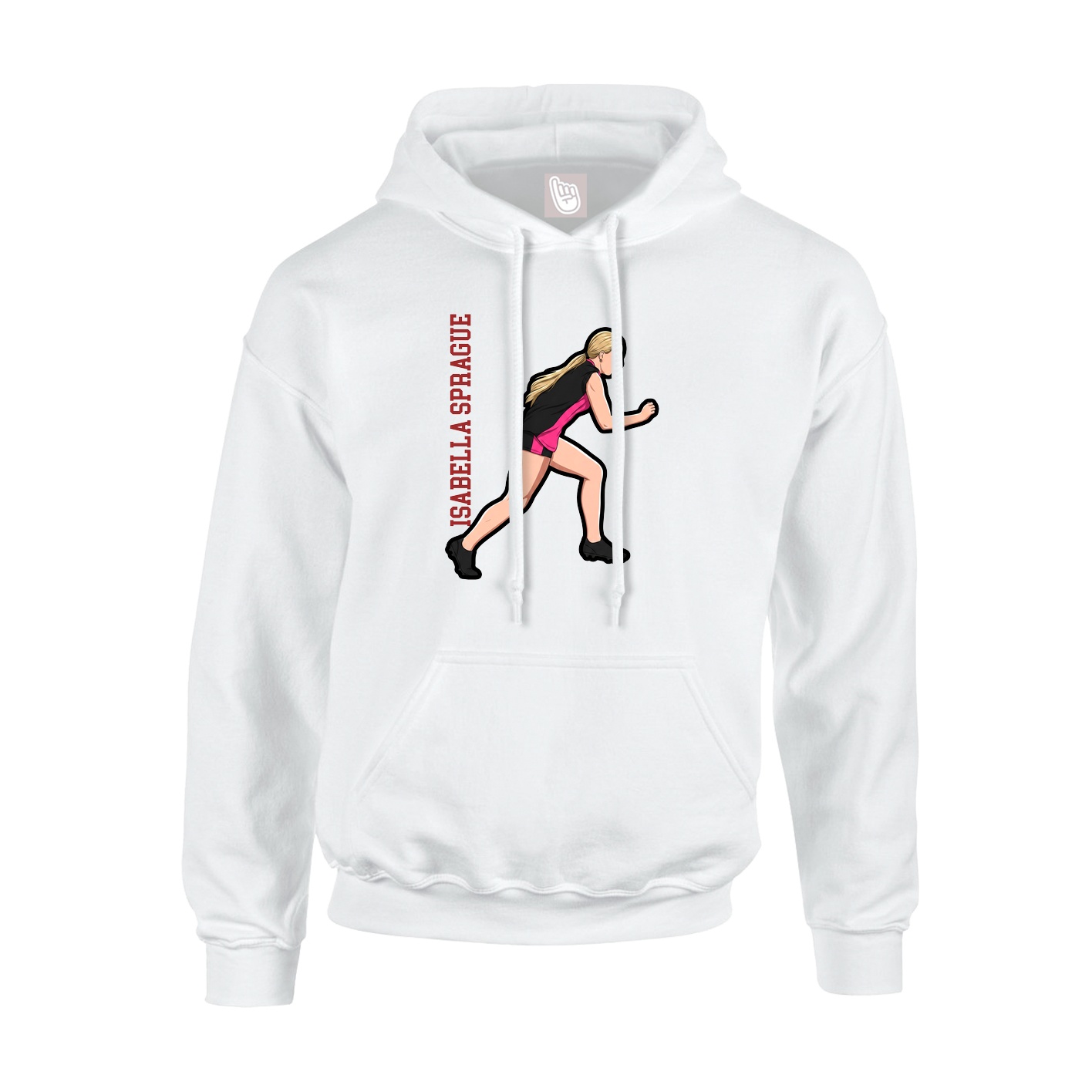 Hoodie — Name Vertical in White