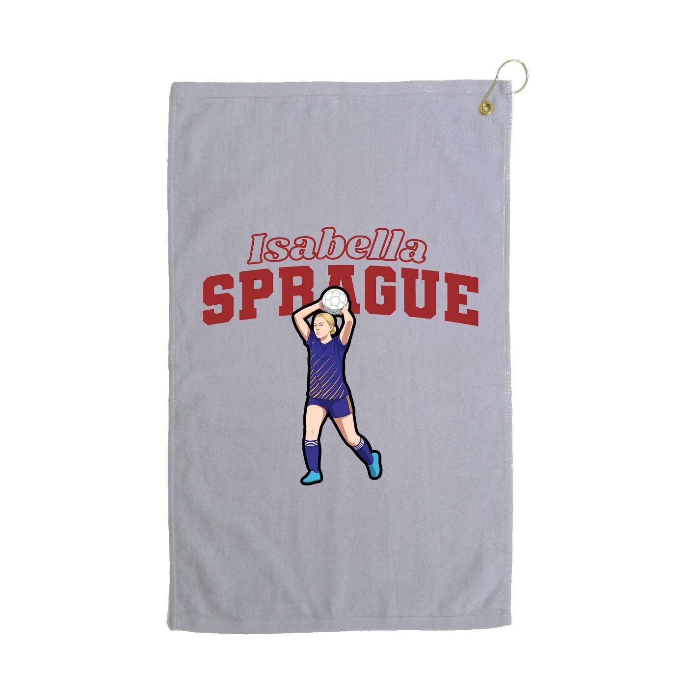 Golf Towel — Name Arch in Grey