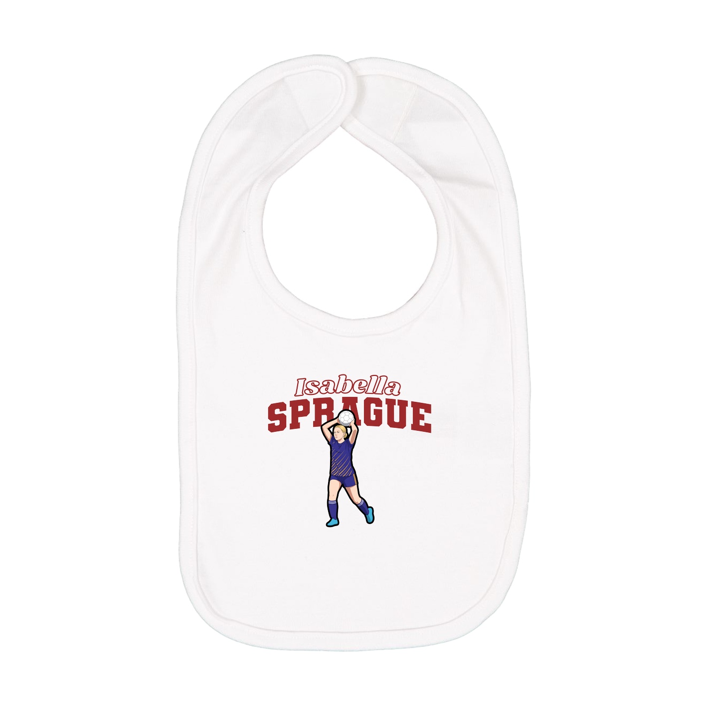 Infant Bib — Name Arch in White