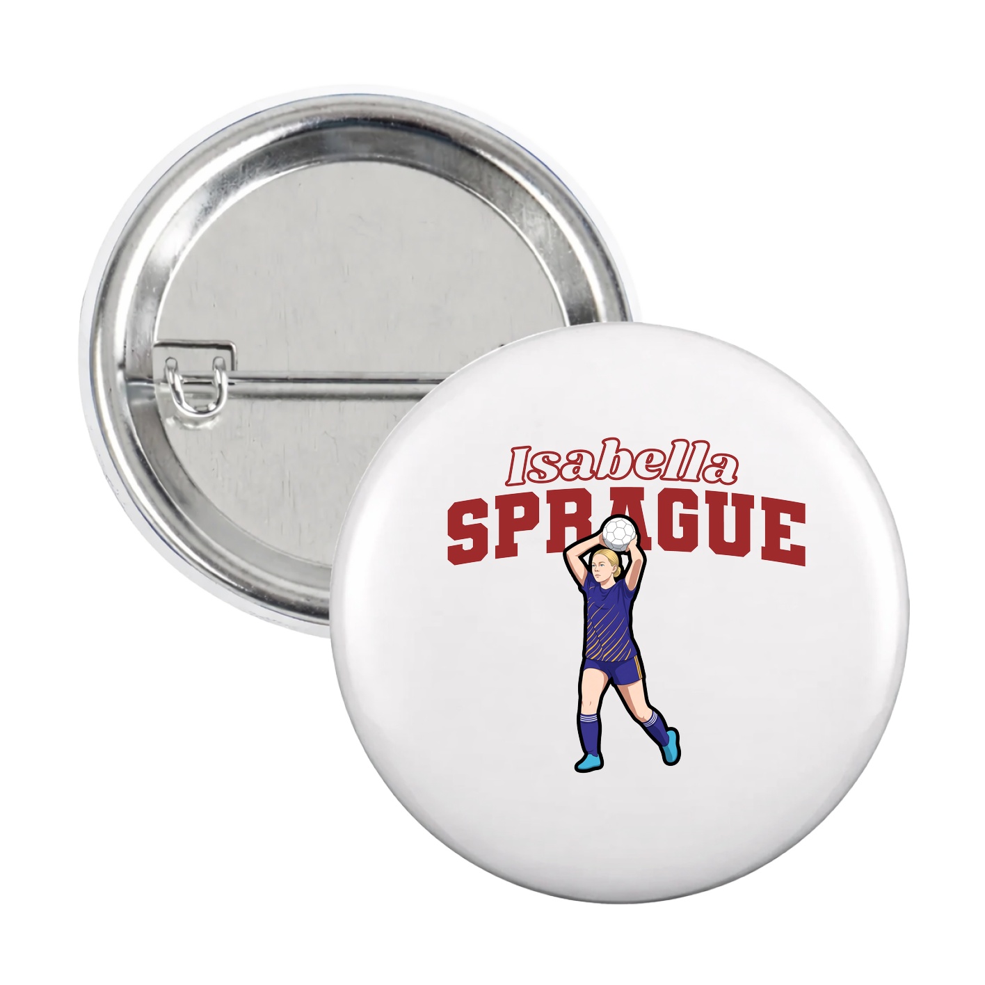 Game Day Button — Name Arch in White