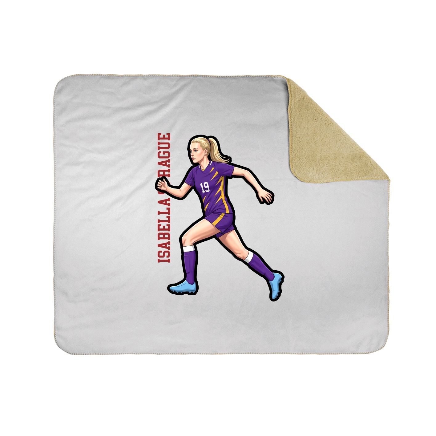 Throw Blanket — Name Vertical in White