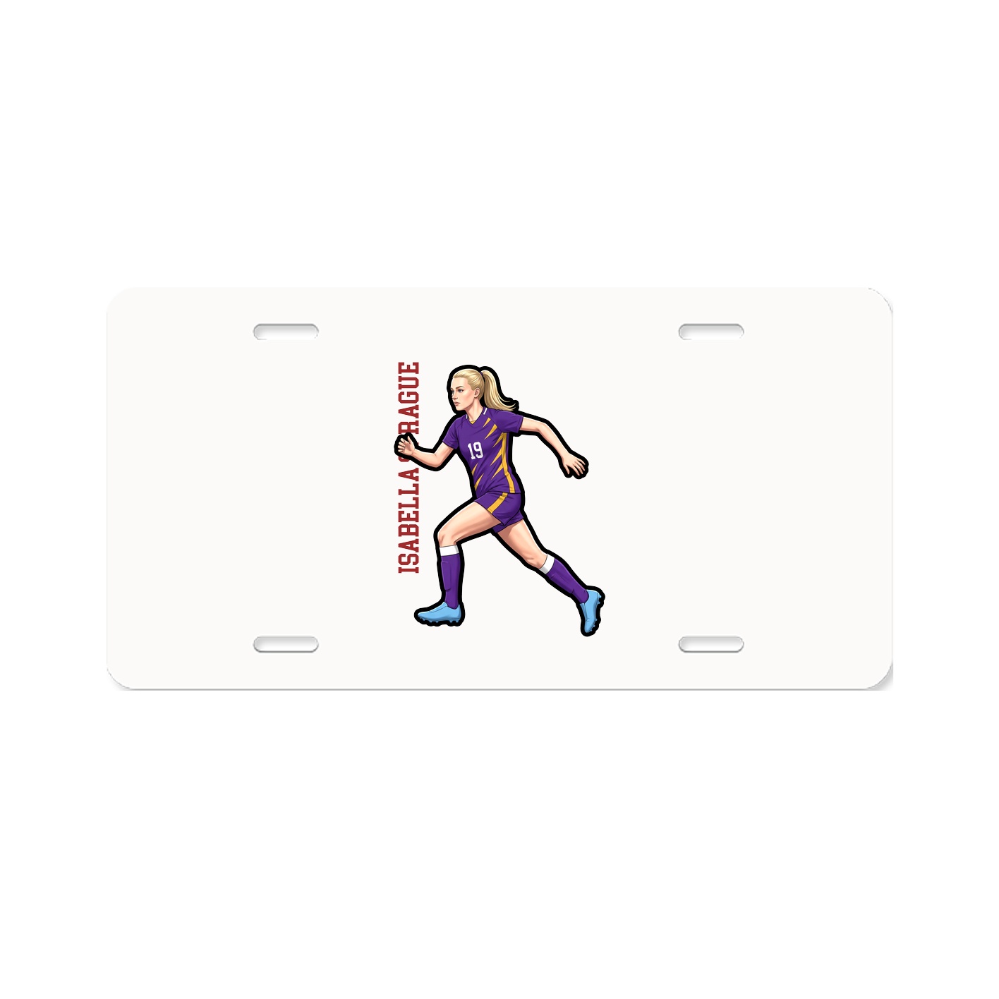 License Plate — Name Vertical in Classic