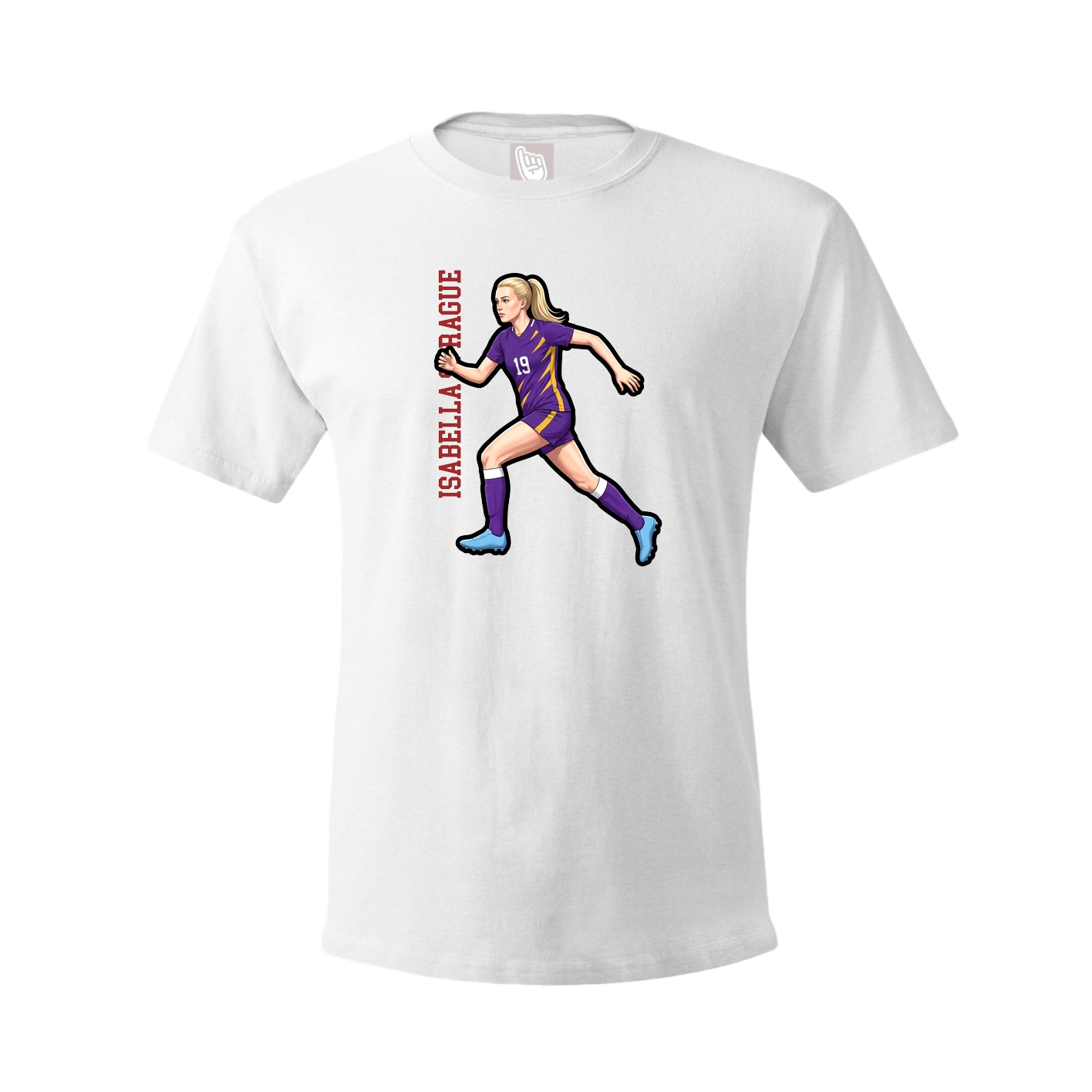 Youth Tee — Name Vertical in White