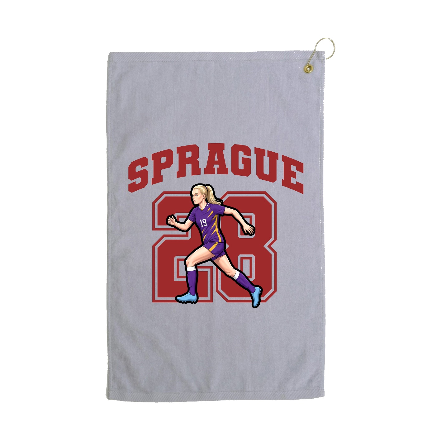 Golf Towel — Number in Grey