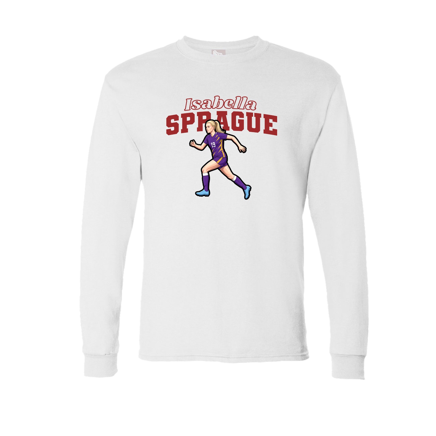 Long Sleeve Tee — Name Arch in White