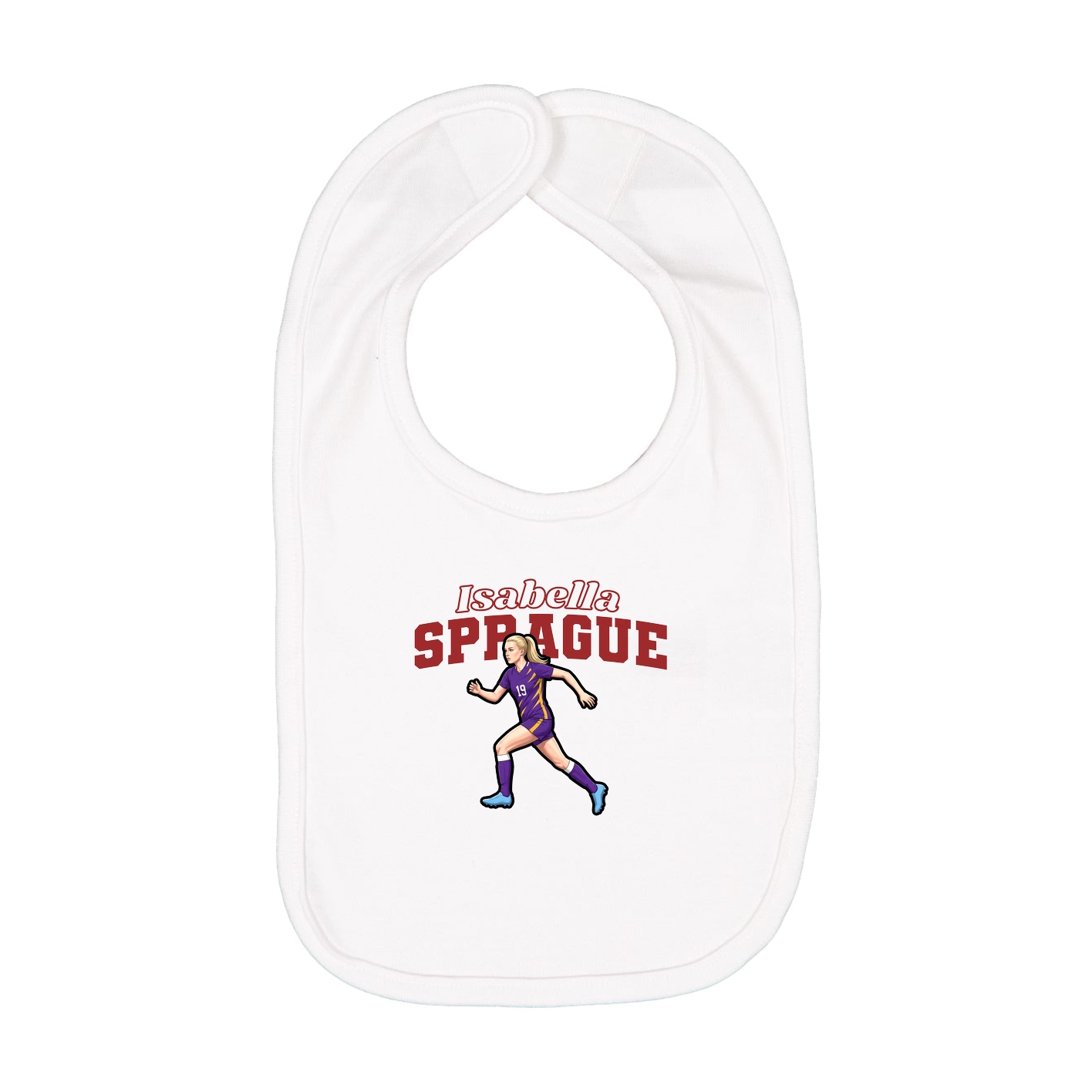 Infant Bib — Name Arch in White