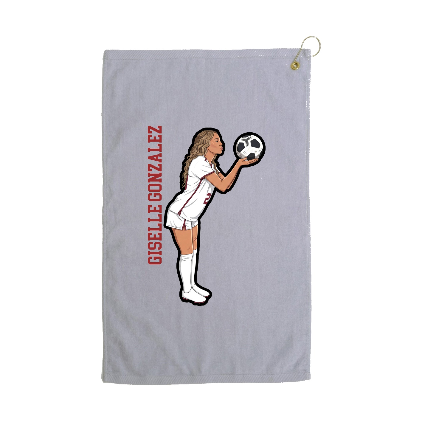 Golf Towel — Name Vertical in Grey