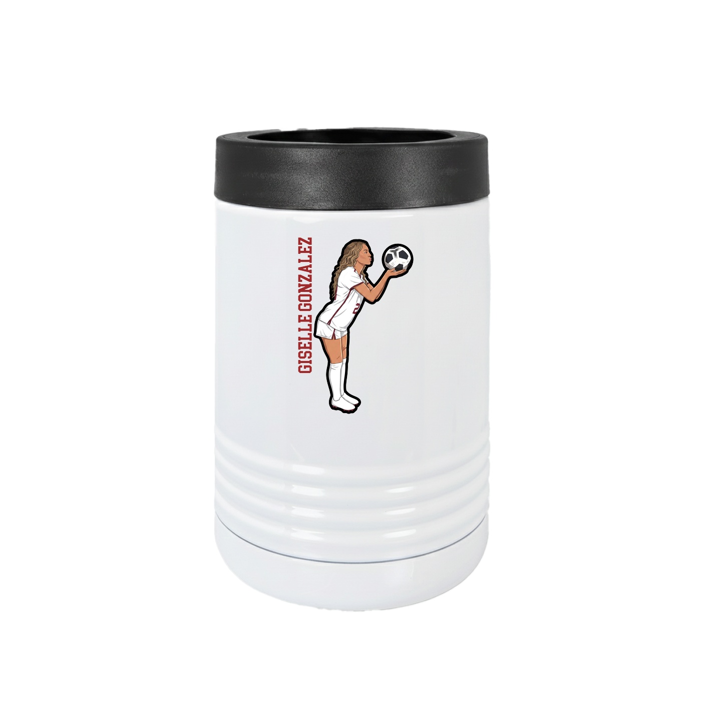 Beverage Holder — Name Vertical in White