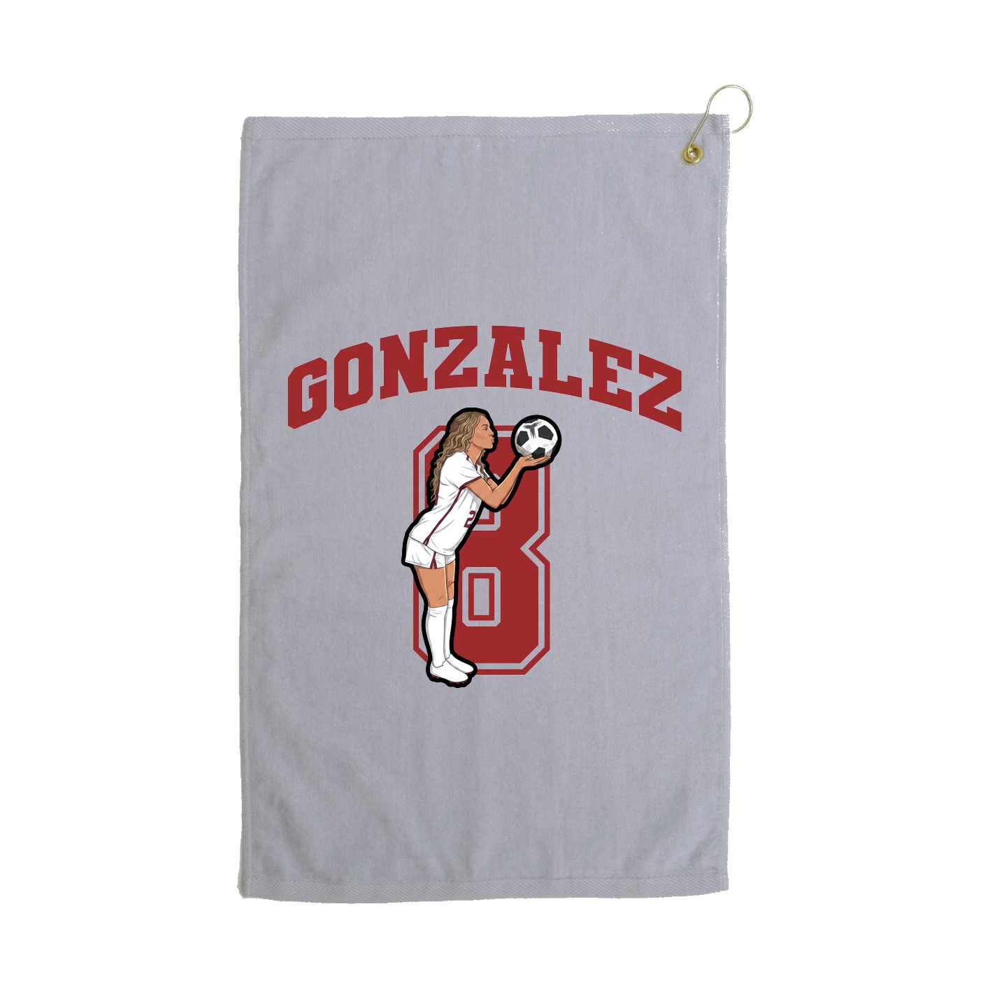 Golf Towel — Number in Grey