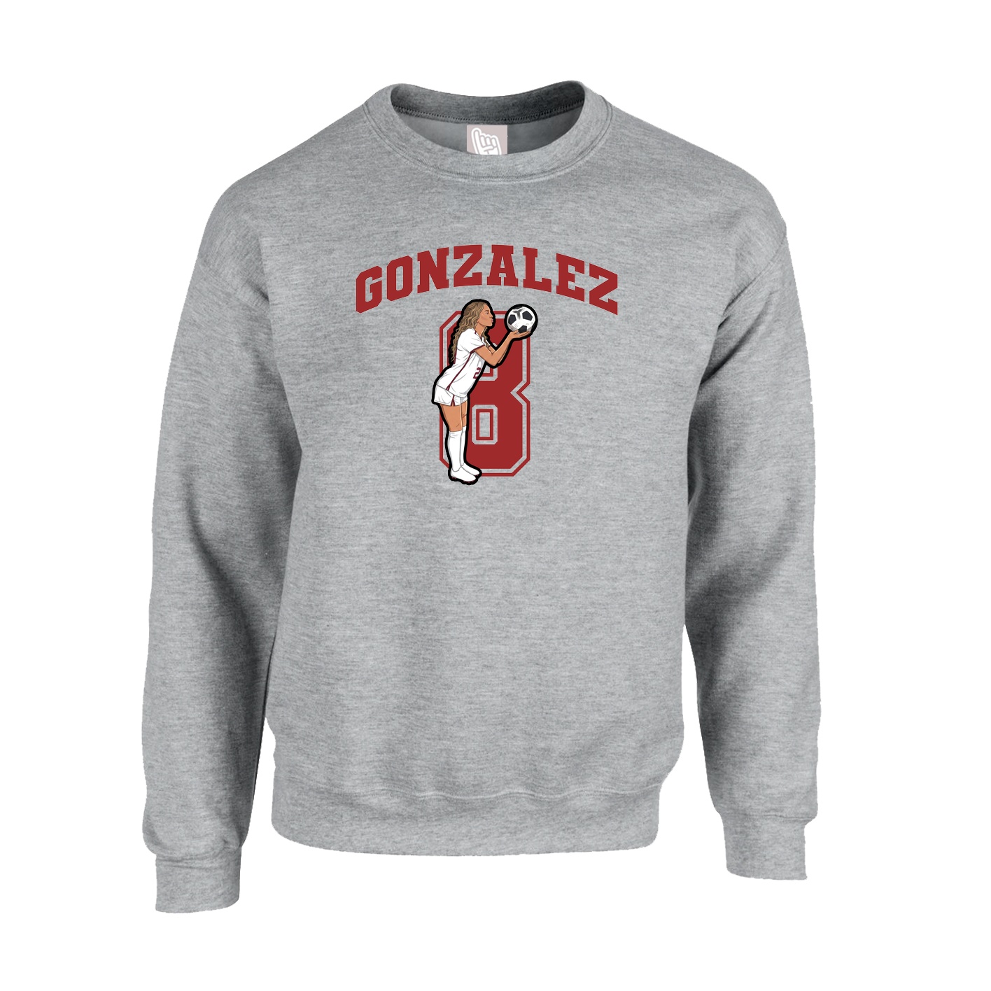 Fleece Crew — Number in Grey