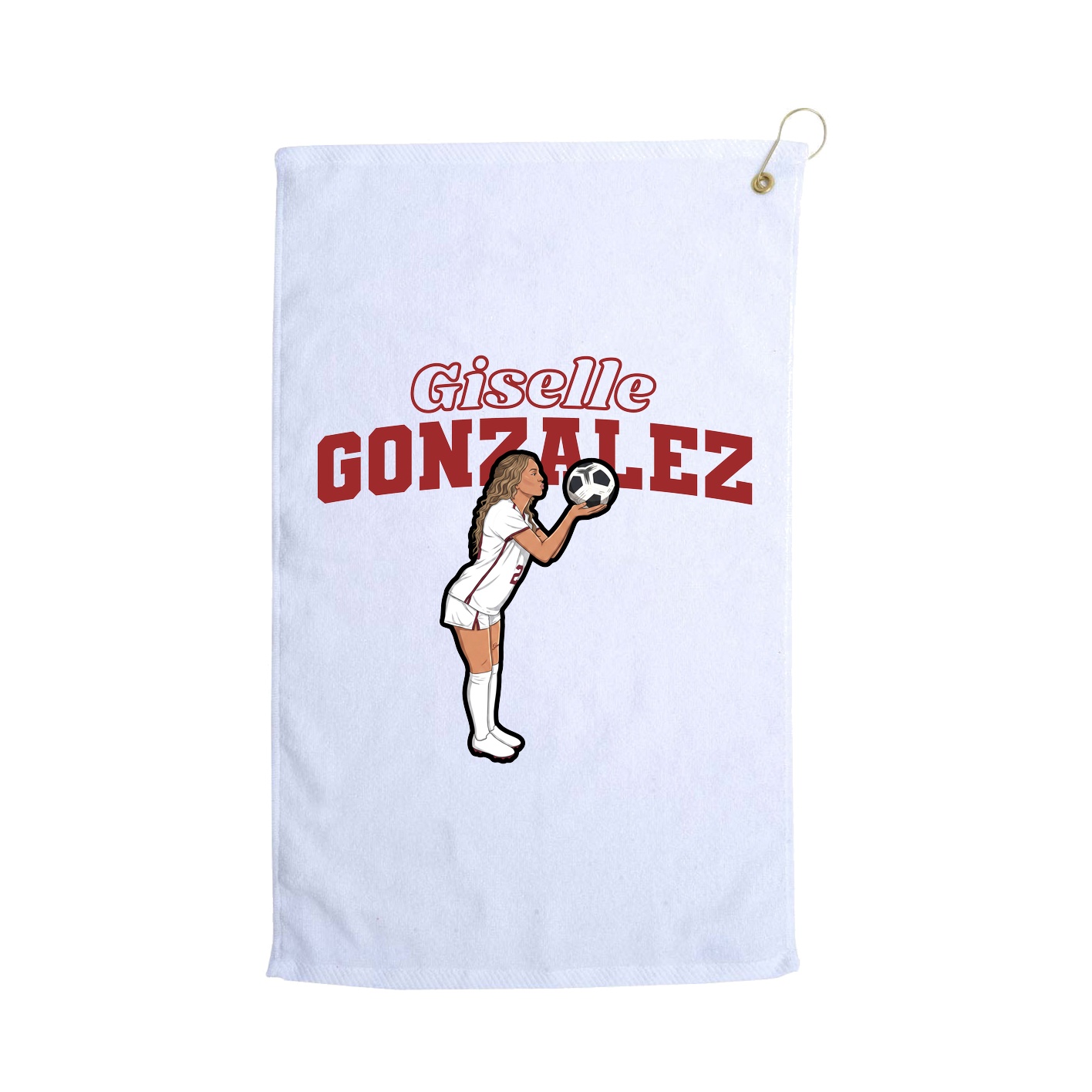 Golf Towel — Name Arch in White