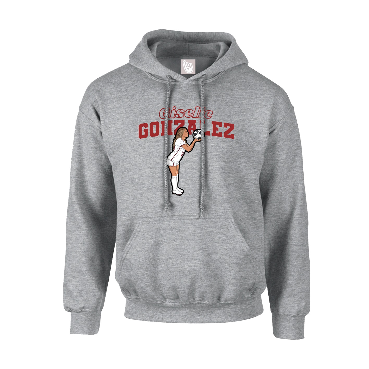 Youth Hoodie — Name Arch in Grey