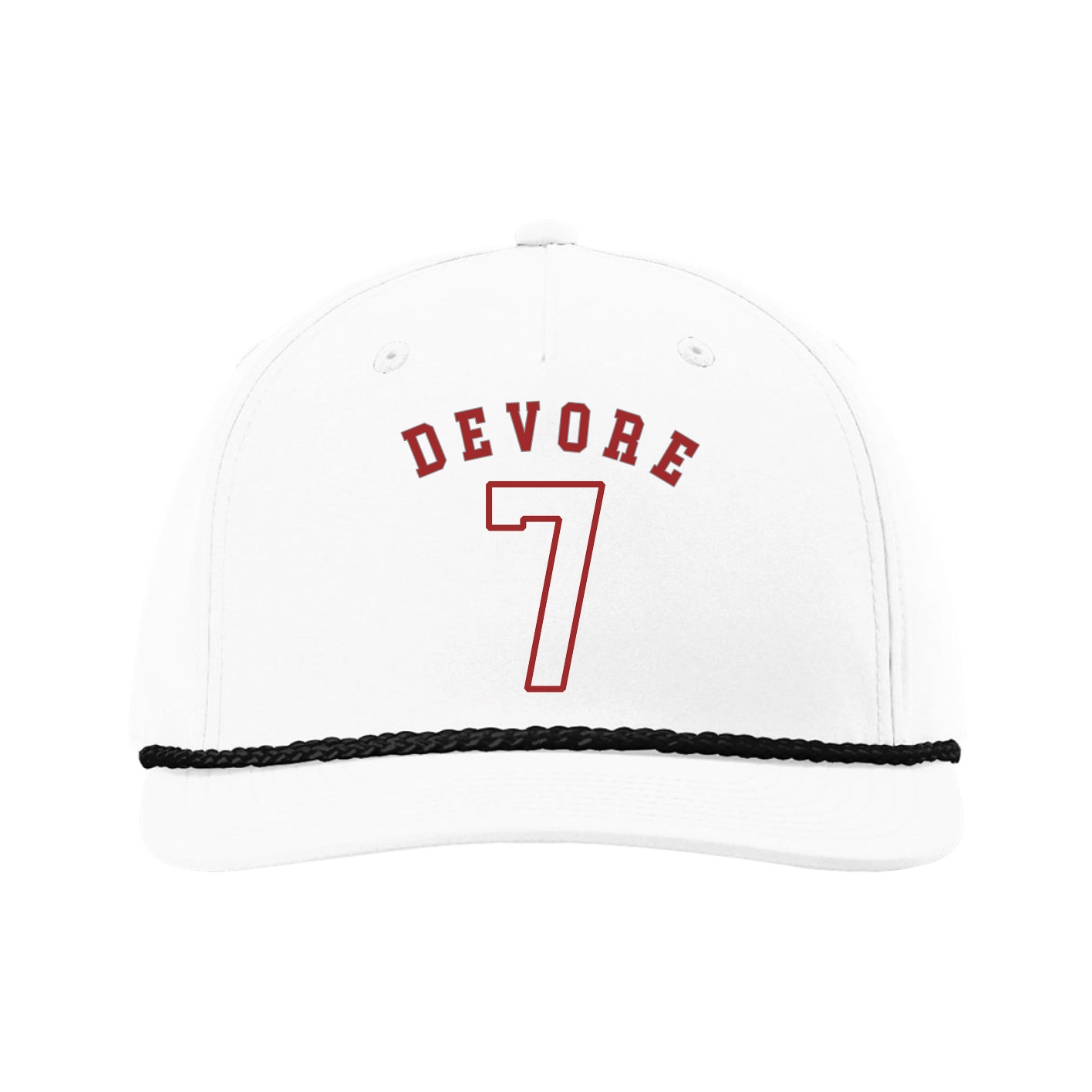 Five-Panel Classic Rope Cap — Shirsey Arch in White