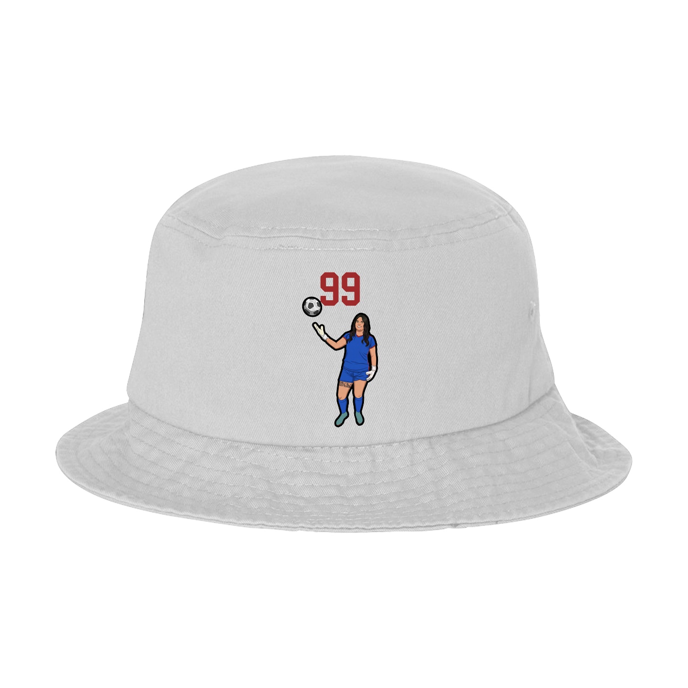 Bucket Cap — Number Top in White