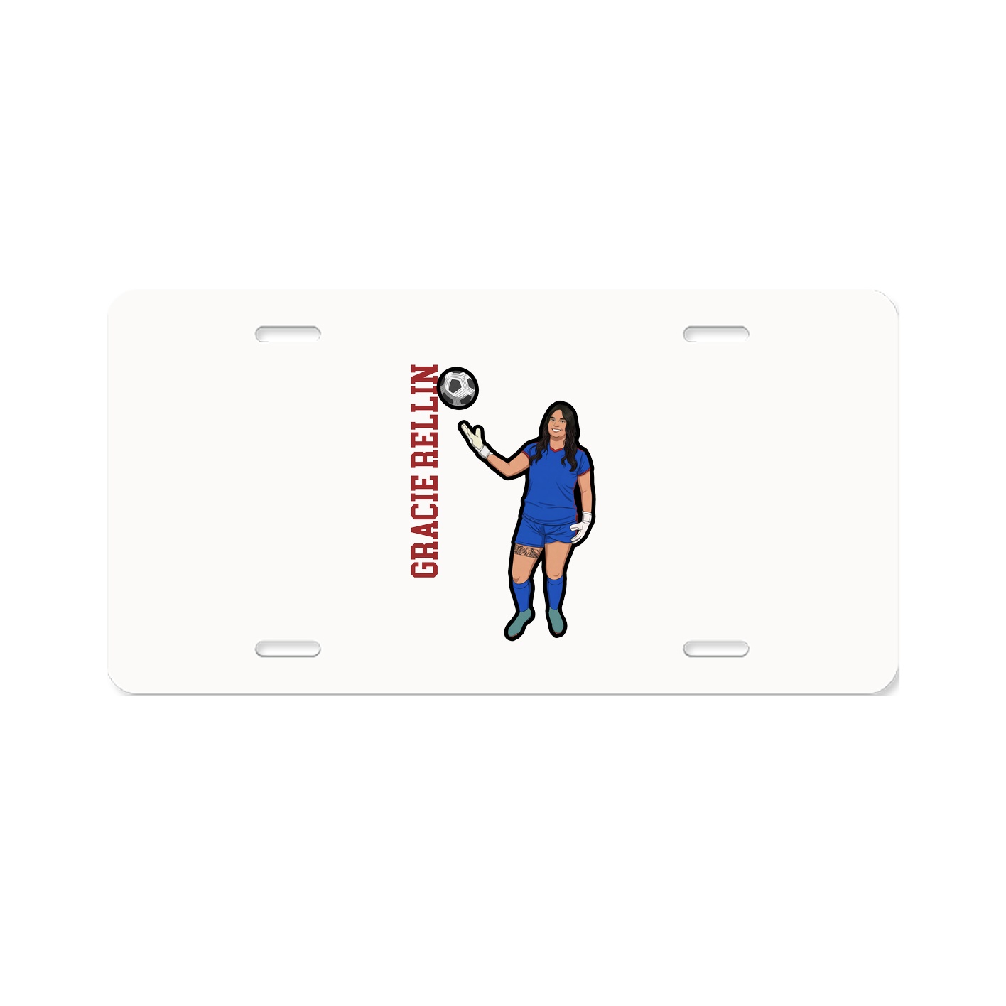 License Plate — Name Vertical in Classic