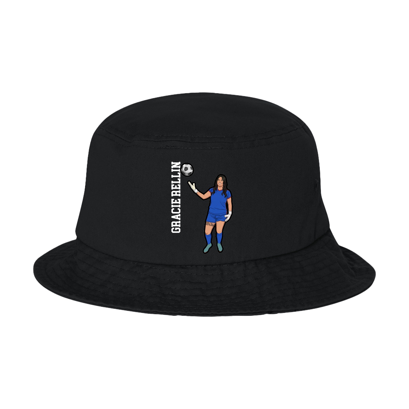 Bucket Cap — Name Vertical in Black