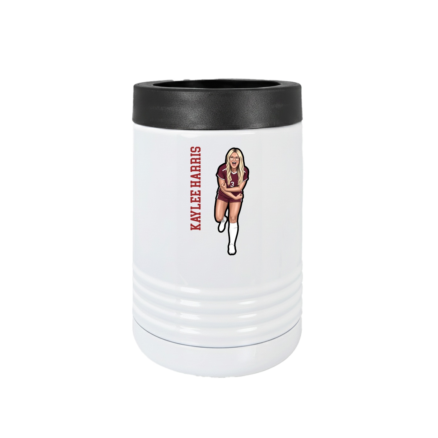 Beverage Holder — Name Vertical in White
