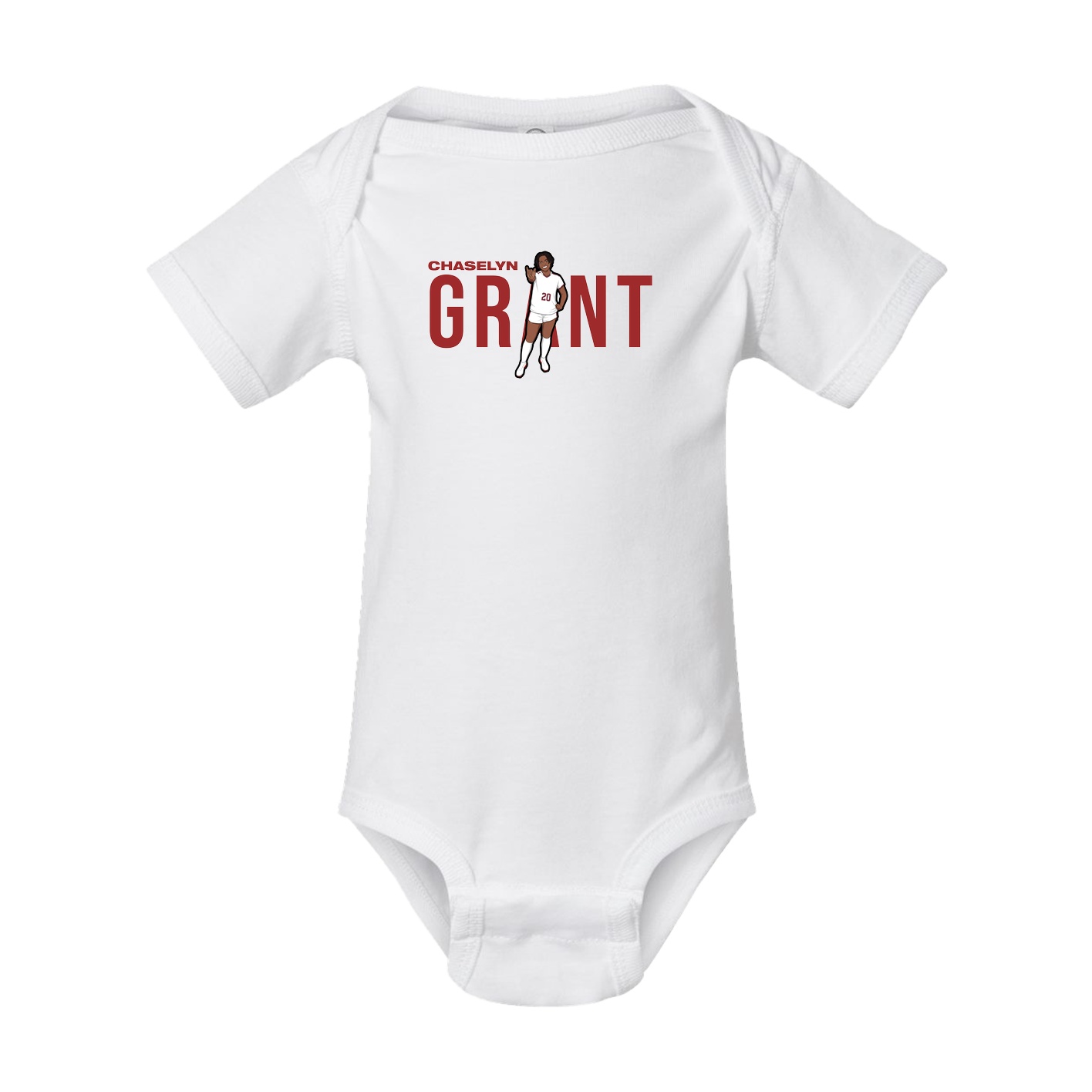 Baby Onesie — Player Name in White