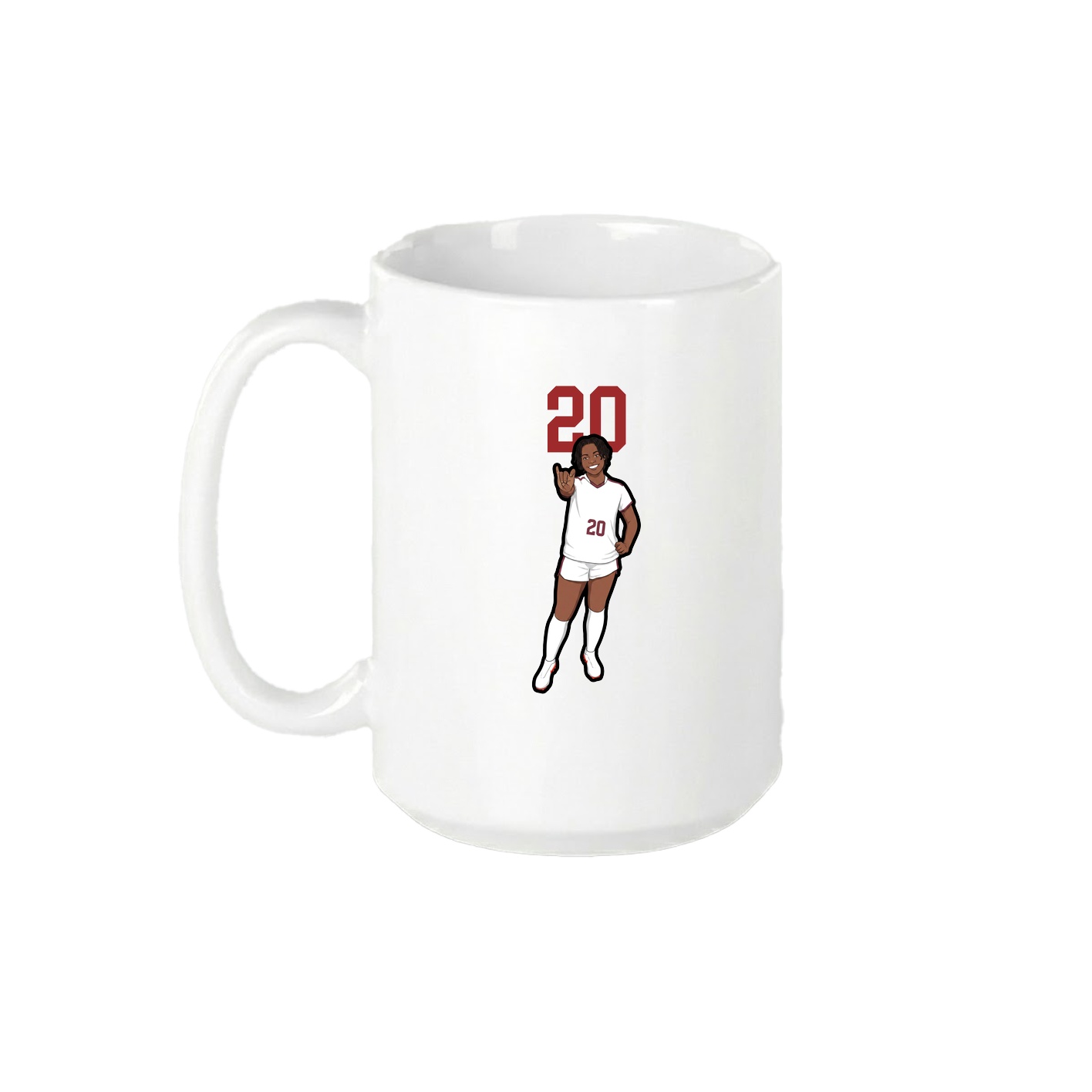 15oz Coffee Mug — Number Top in White