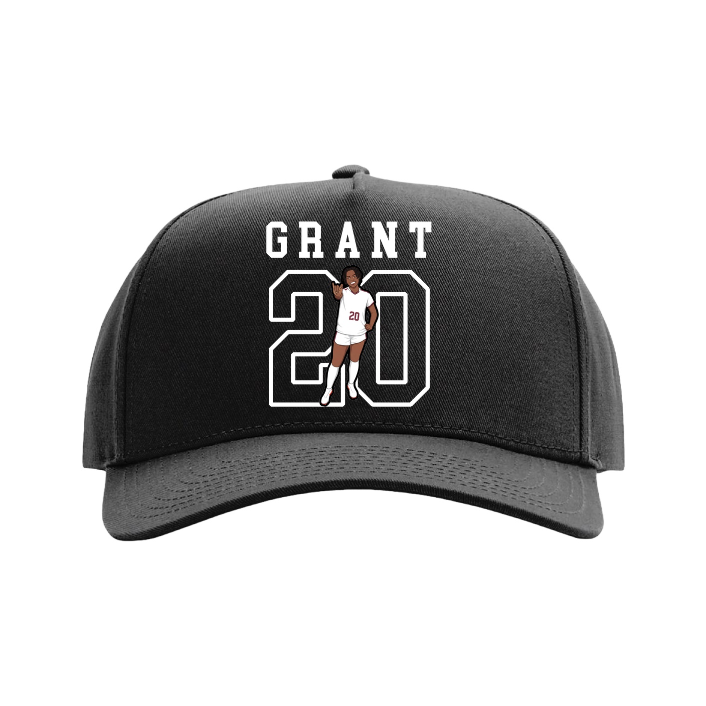 Full Fabric Five-Panel Champ Cap — Shirsey in Black