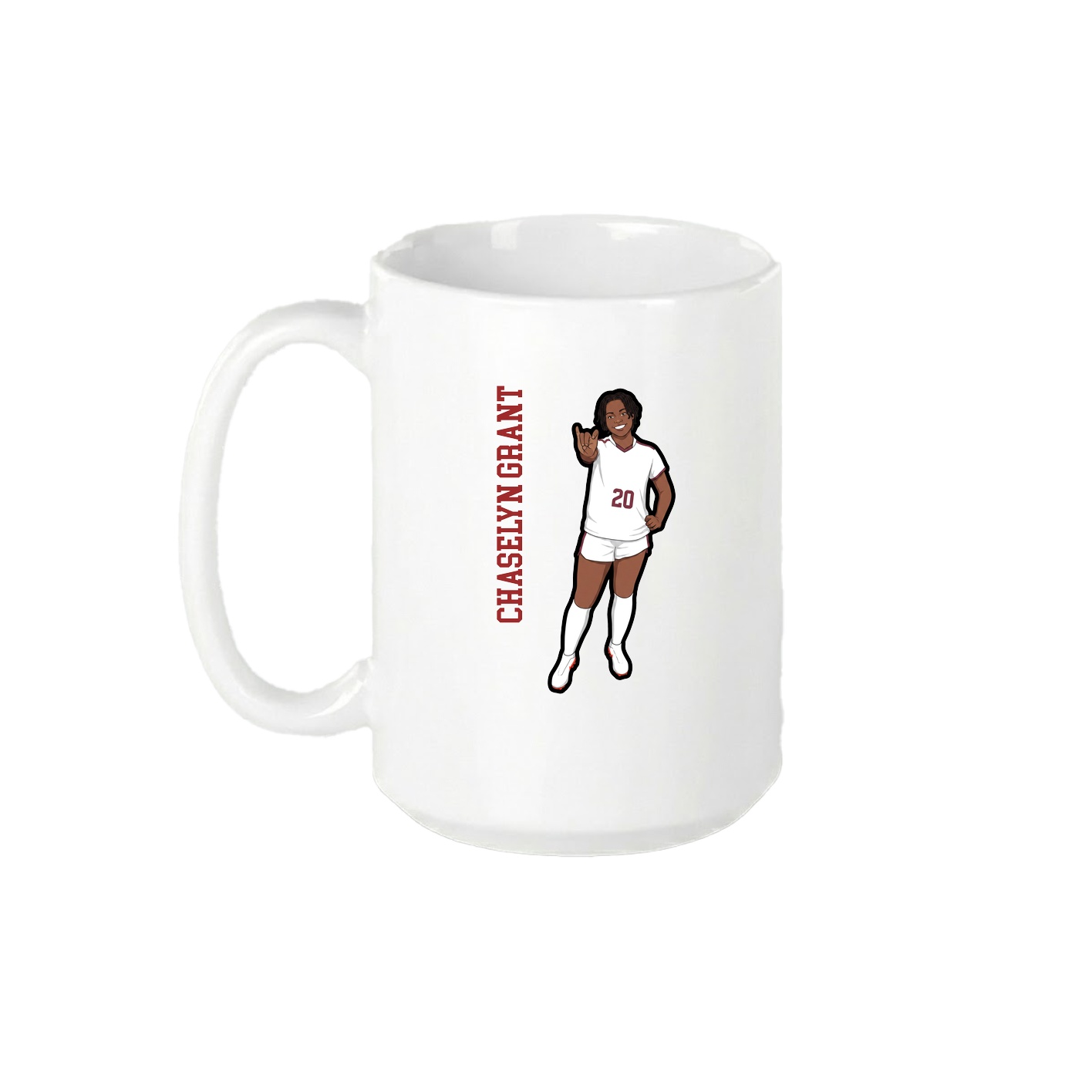 15oz Coffee Mug — Name Vertical in White