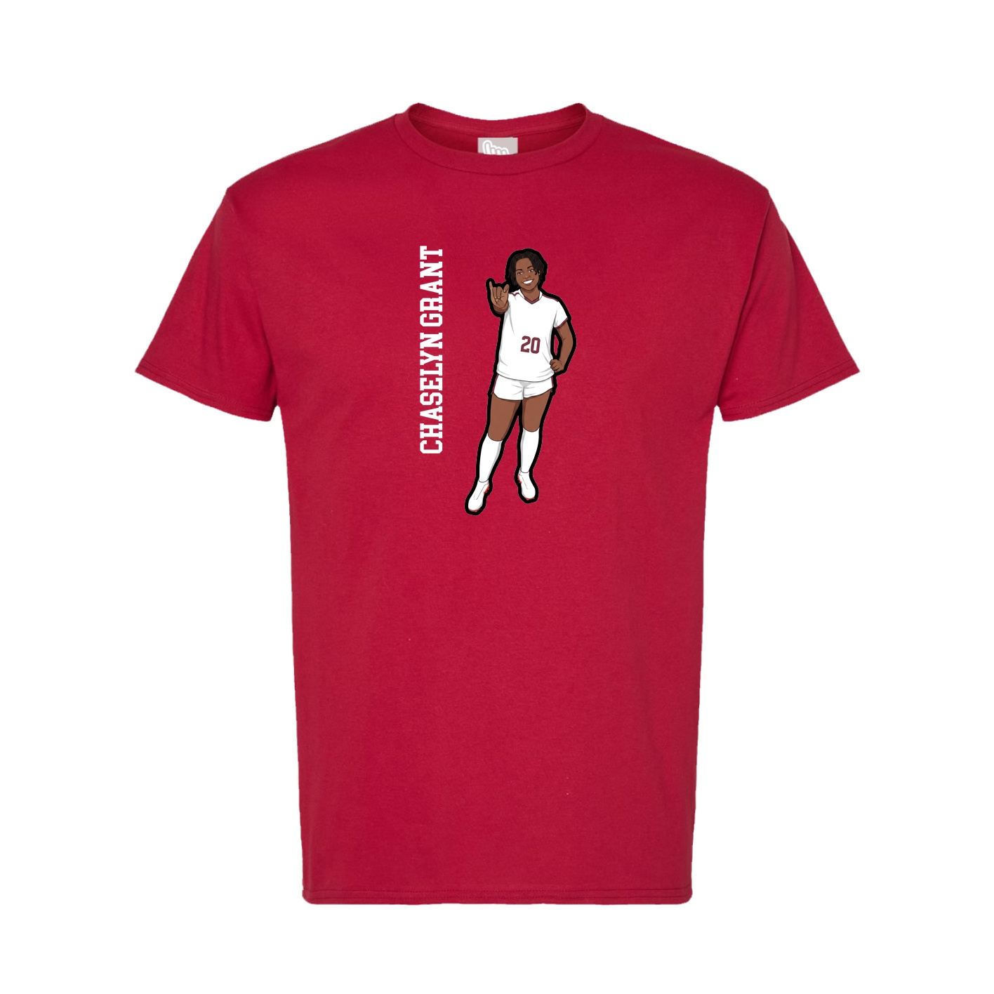 Tee — Name Vertical in Crimson