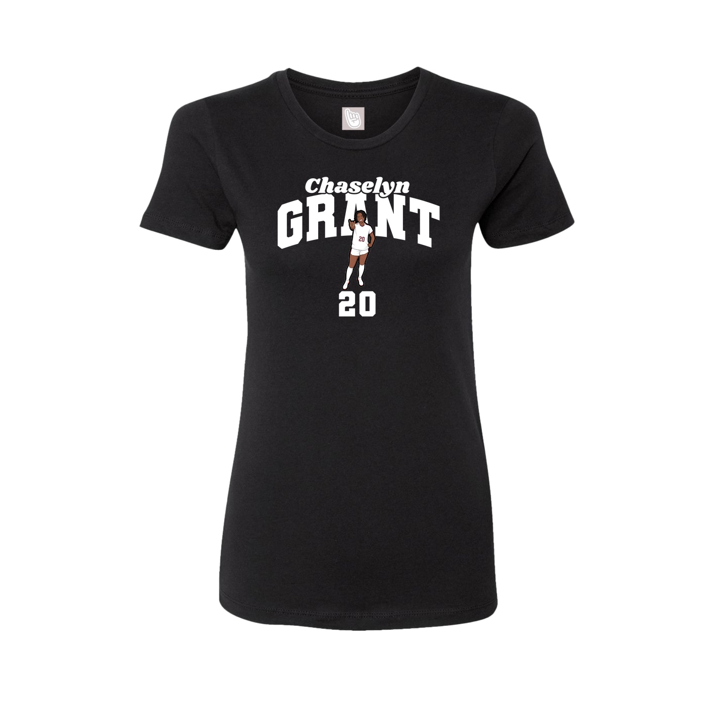 Fitted Women's Tee — Signature Arch in Black