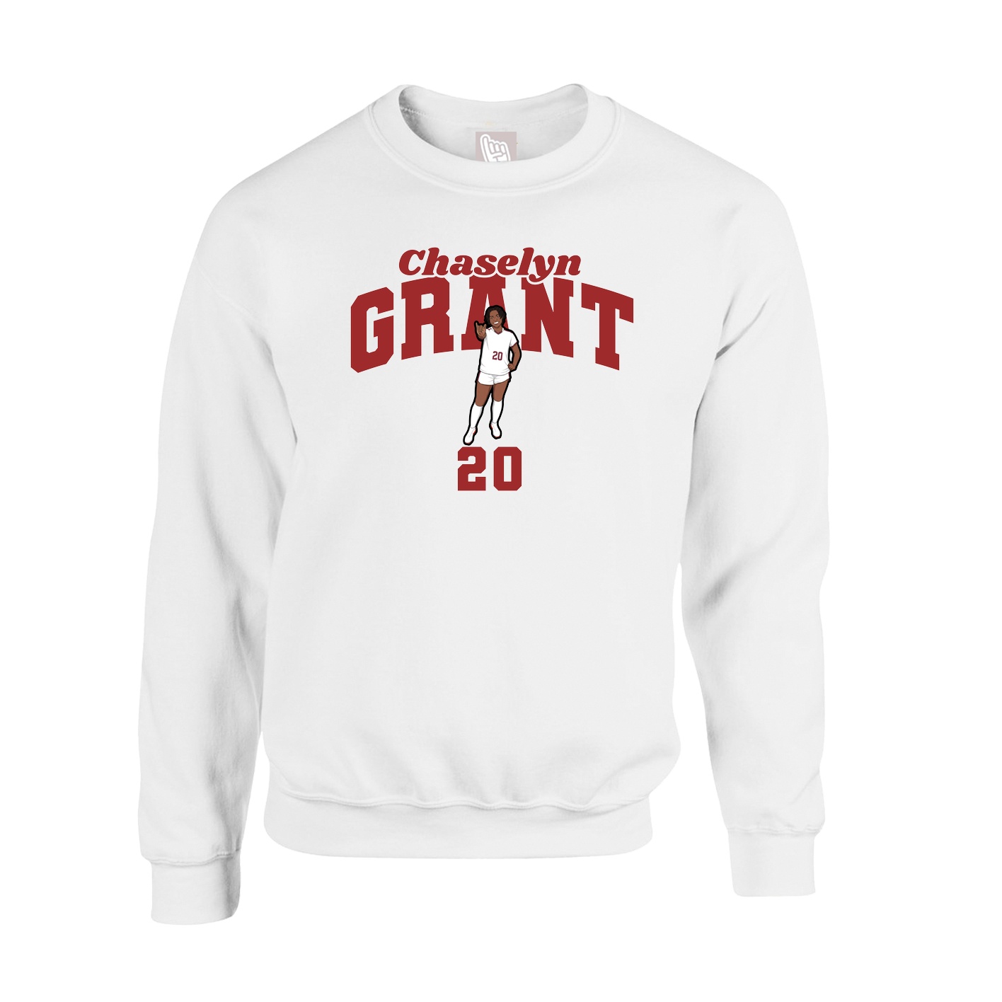 Fleece Crew — Signature Arch in White
