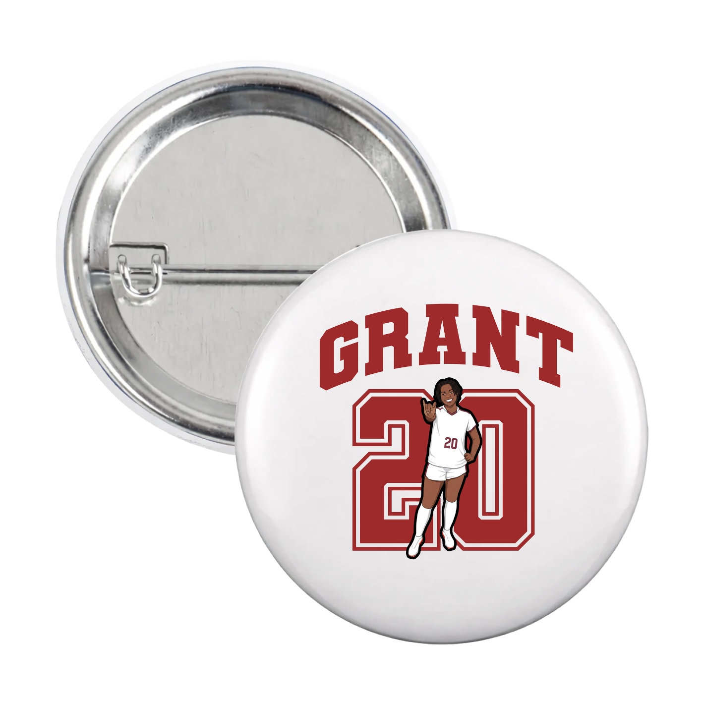 Game Day Button — Number in White