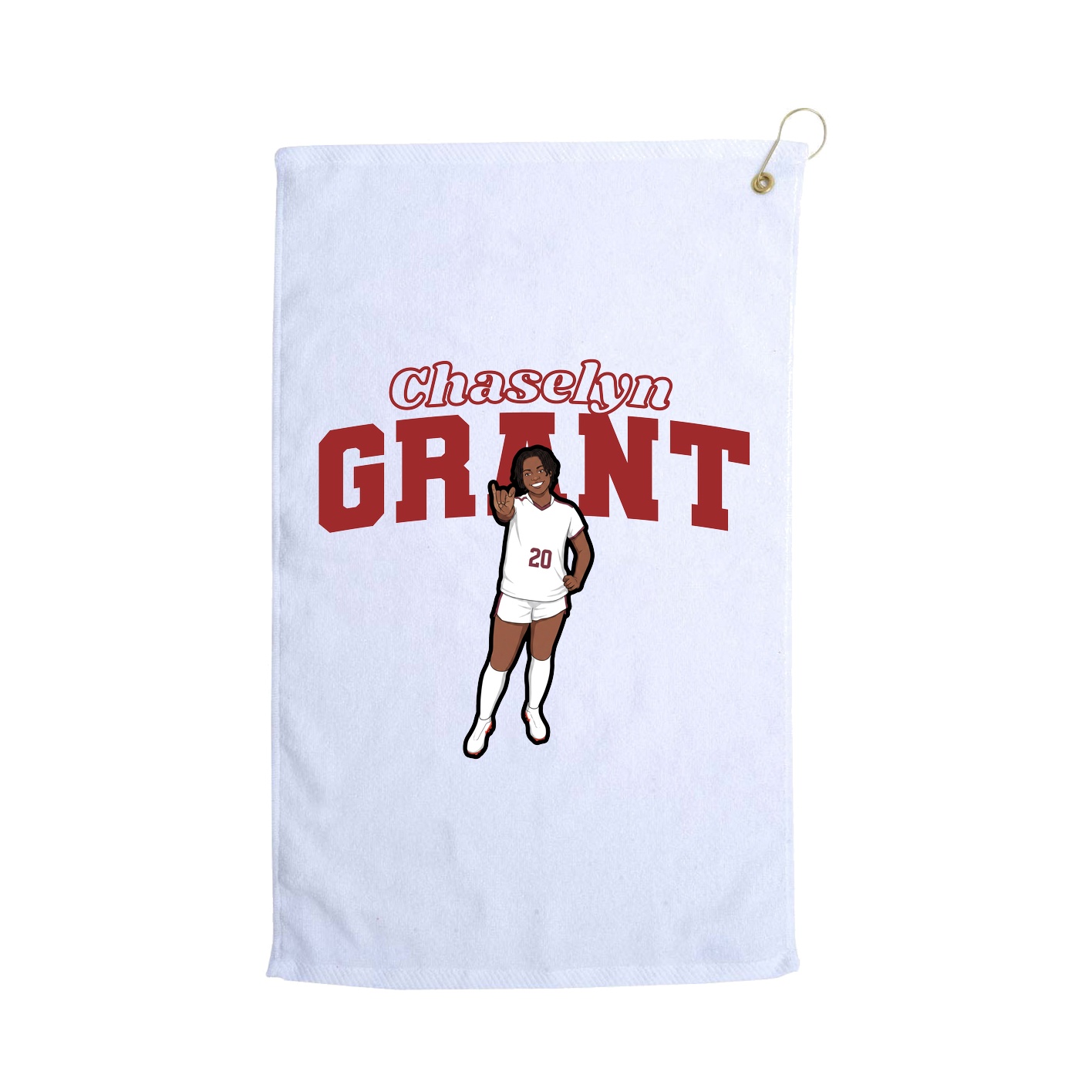 Golf Towel — Name Arch in White
