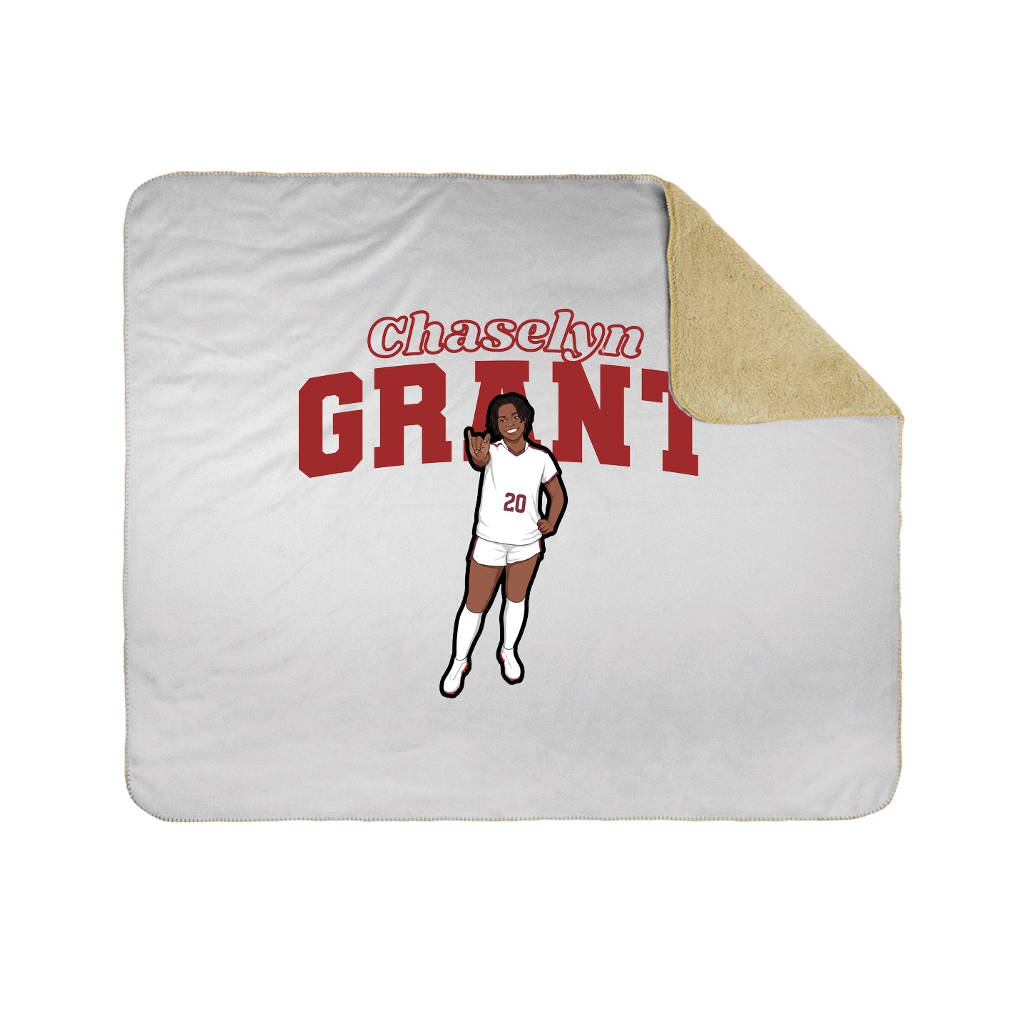 Throw Blanket — Name Arch in White