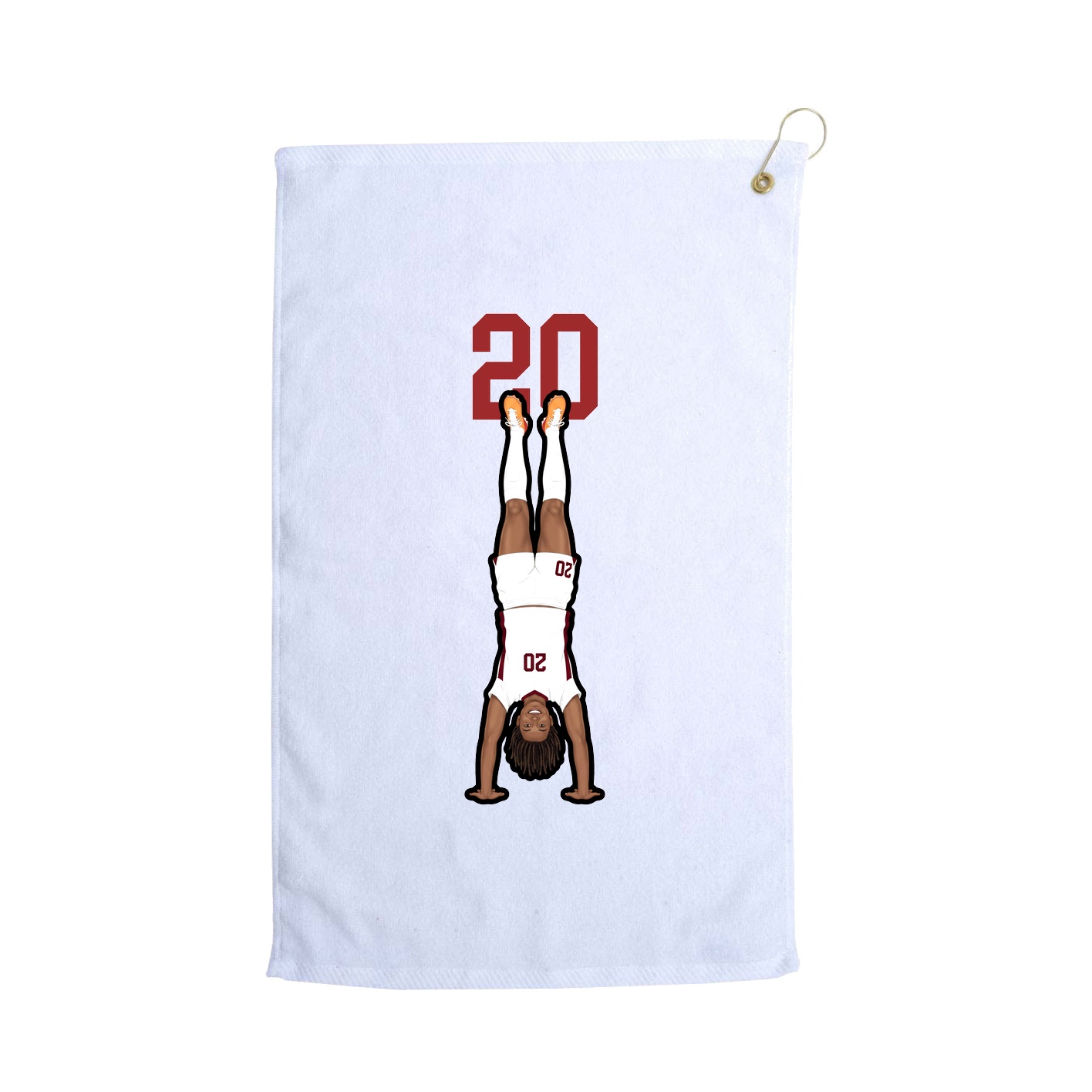 Golf Towel — Number Top in White