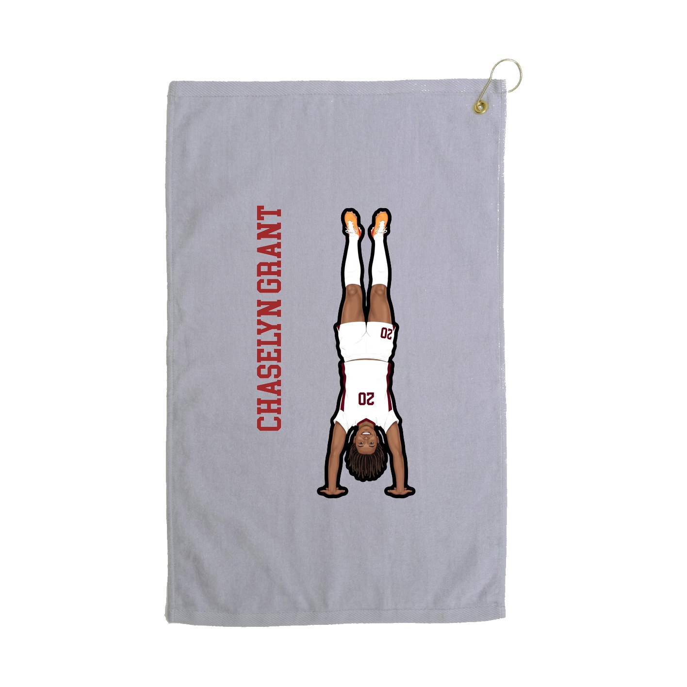 Golf Towel — Name Vertical in Grey