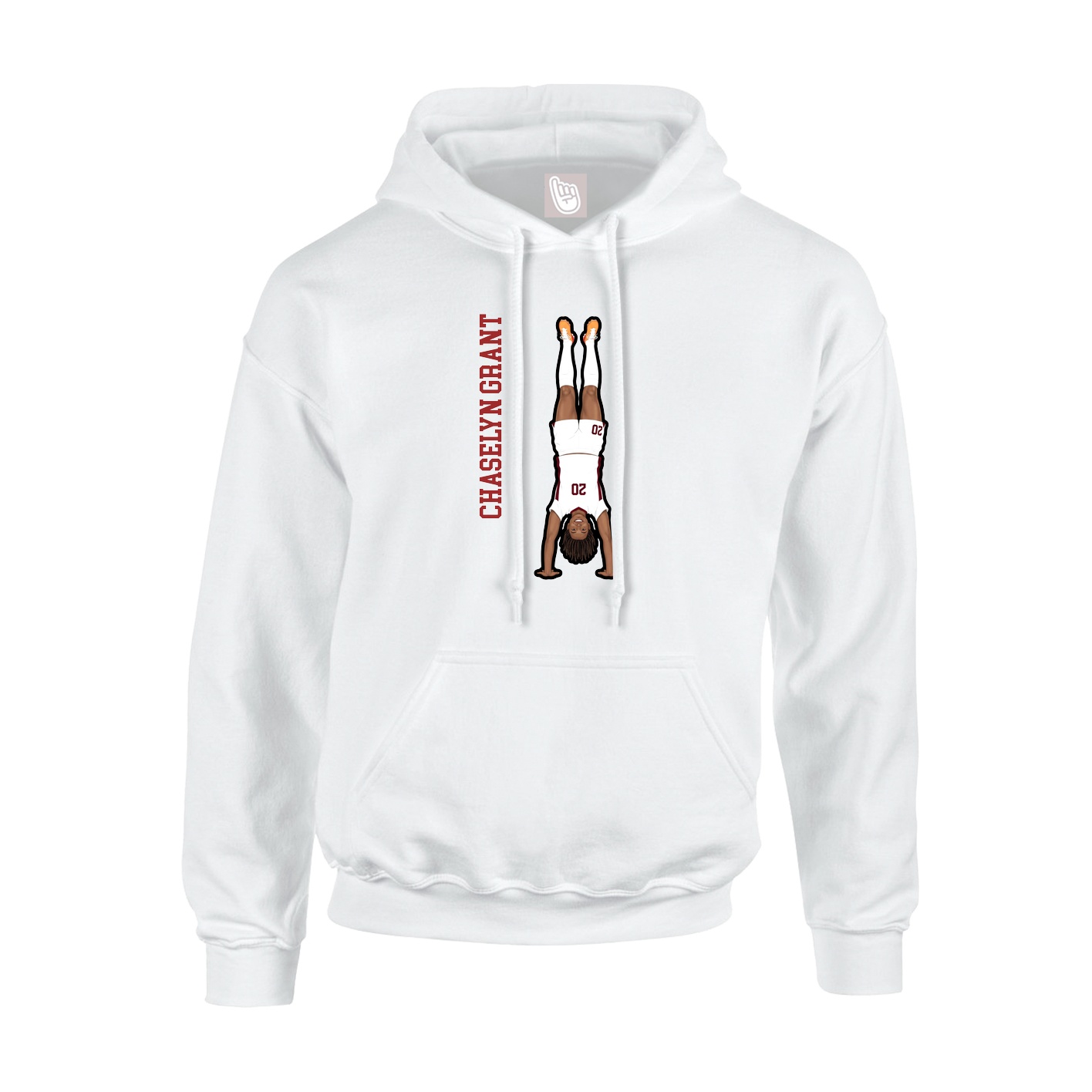 Hoodie — Name Vertical in White